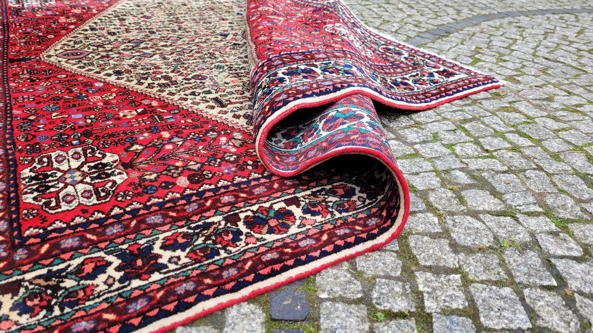 Dywan perski Sziraz 210x210 cm, czerwony, wełna, Iran - 88549