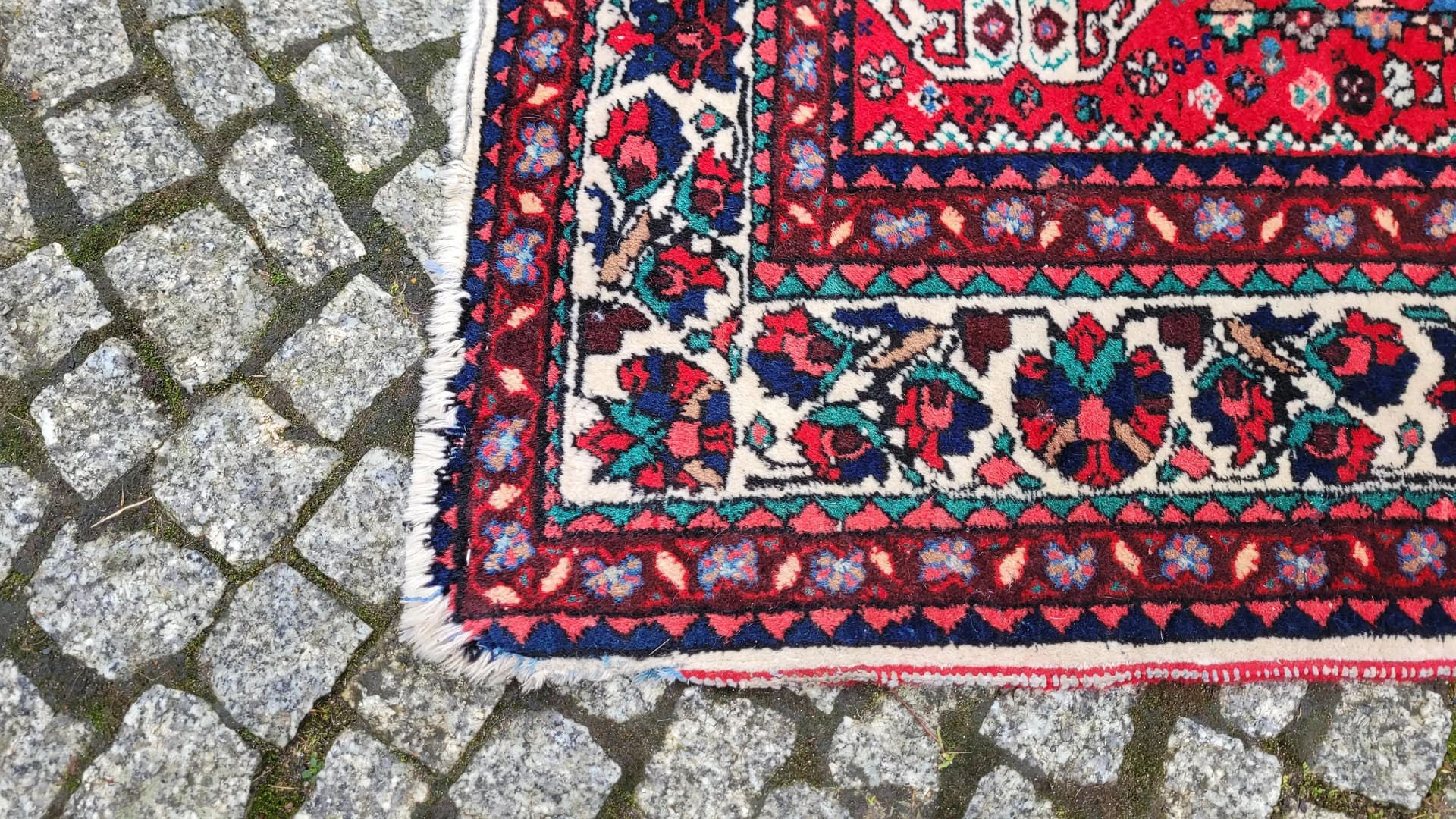 Dywan perski Sziraz 210x210 cm, czerwony, wełna, Iran - 88546