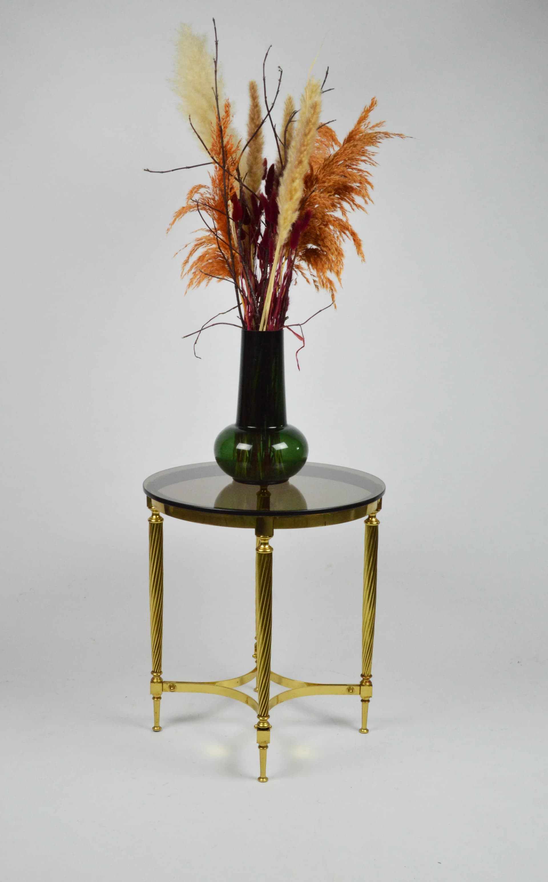 Stolik pomocniczy, złoty, metal, Polska, lata 80. - 85925