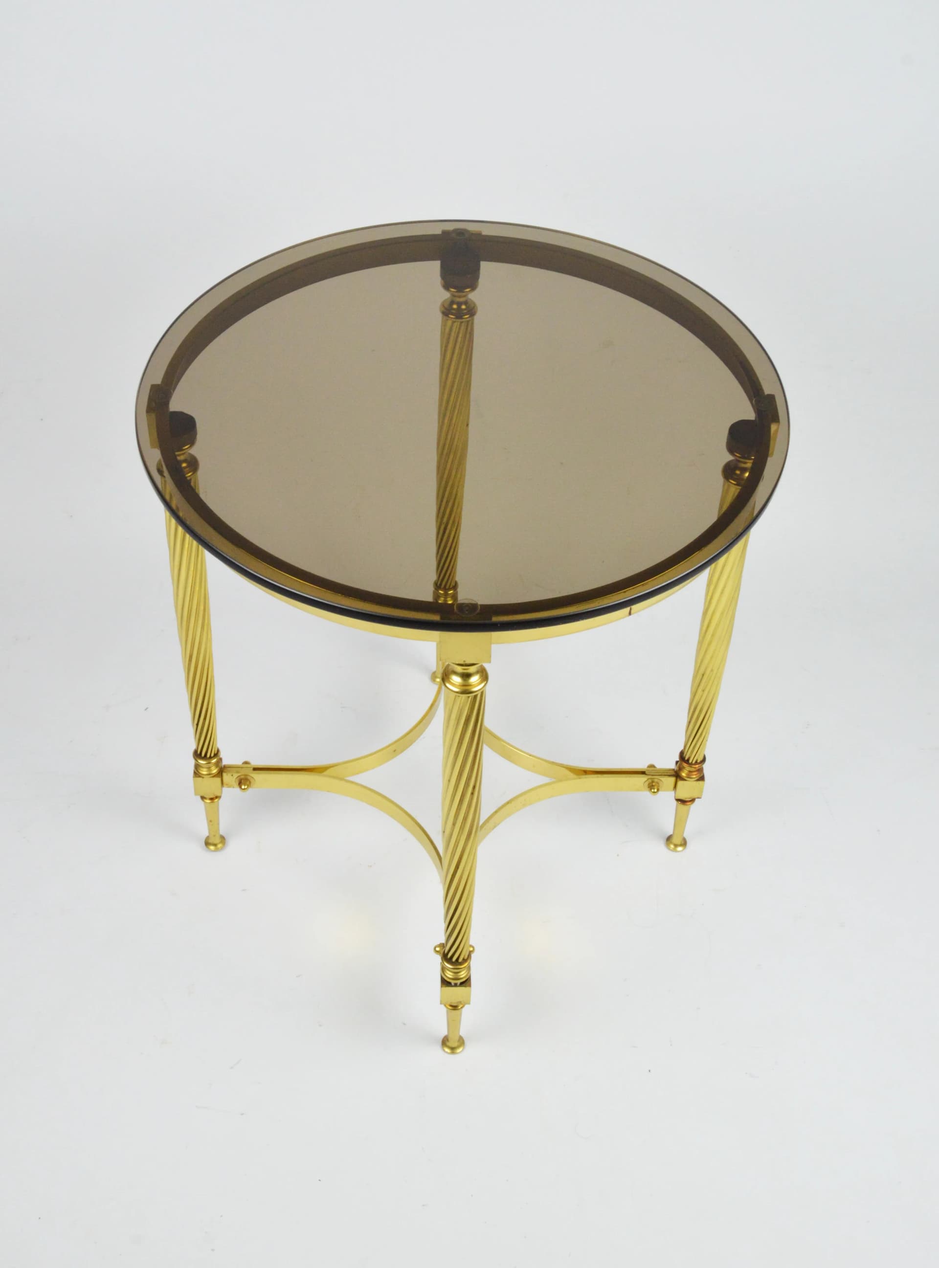 Stolik pomocniczy, złoty, metal, Polska, lata 80. - 85927