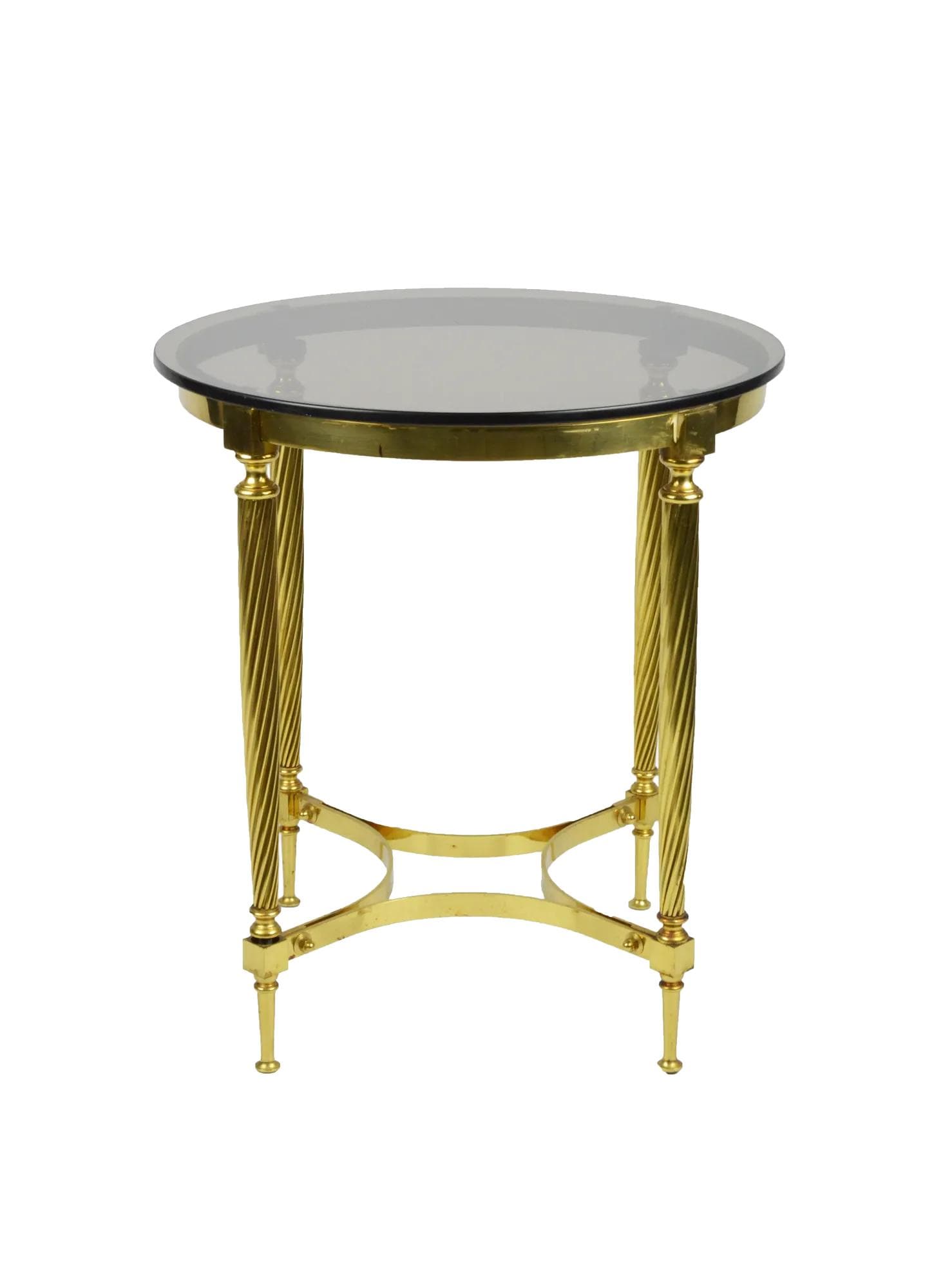 Stolik pomocniczy, złoty, metal, Polska, lata 80.