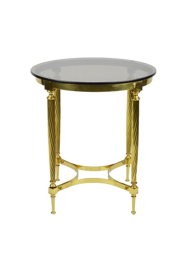 Stolik pomocniczy, złoty, metal, Polska, lata 80. - WYMIARY