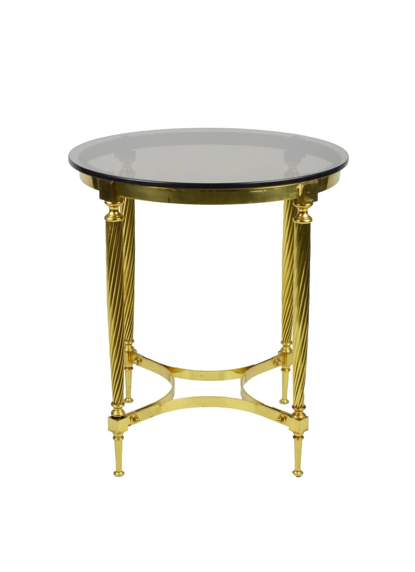 Stolik pomocniczy, złoty, metal, Polska, lata 80.