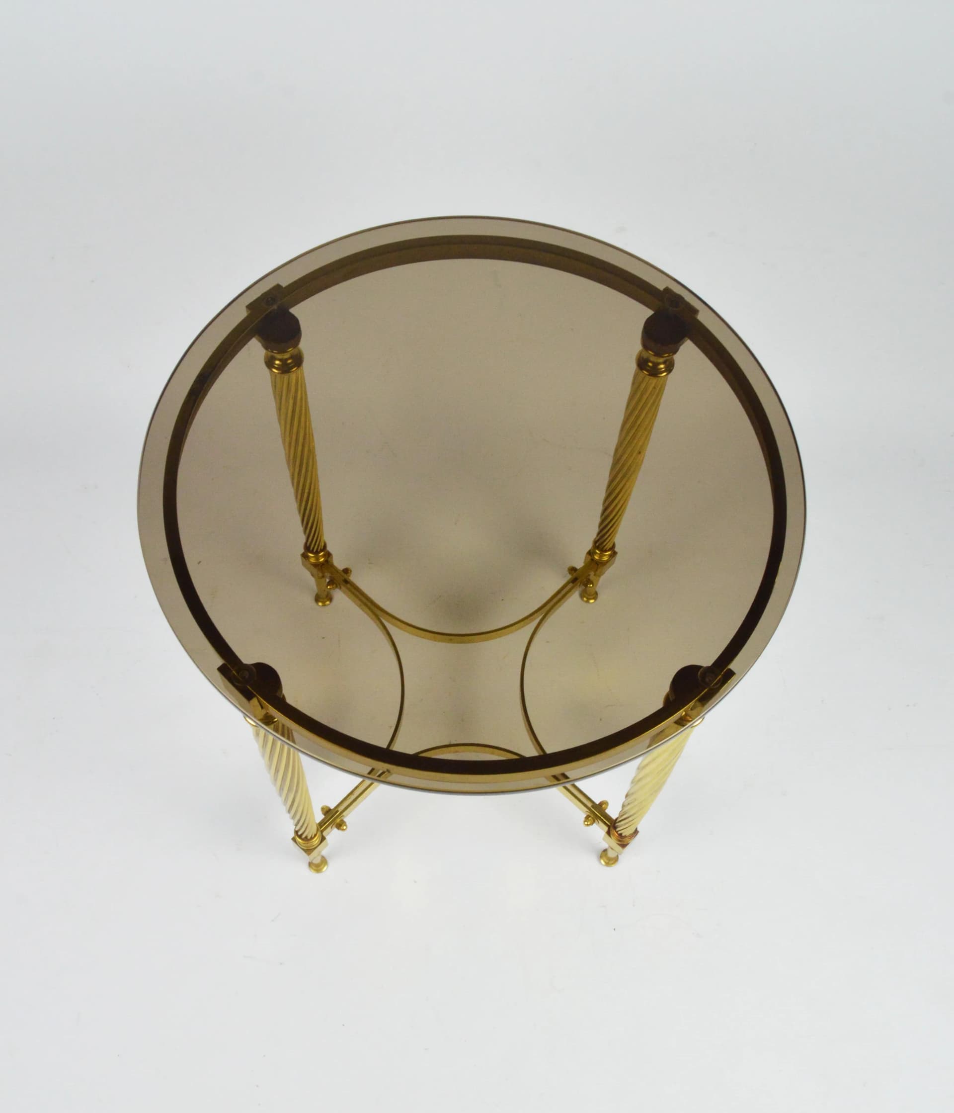 Stolik pomocniczy, złoty, metal, Polska, lata 80. - 85926