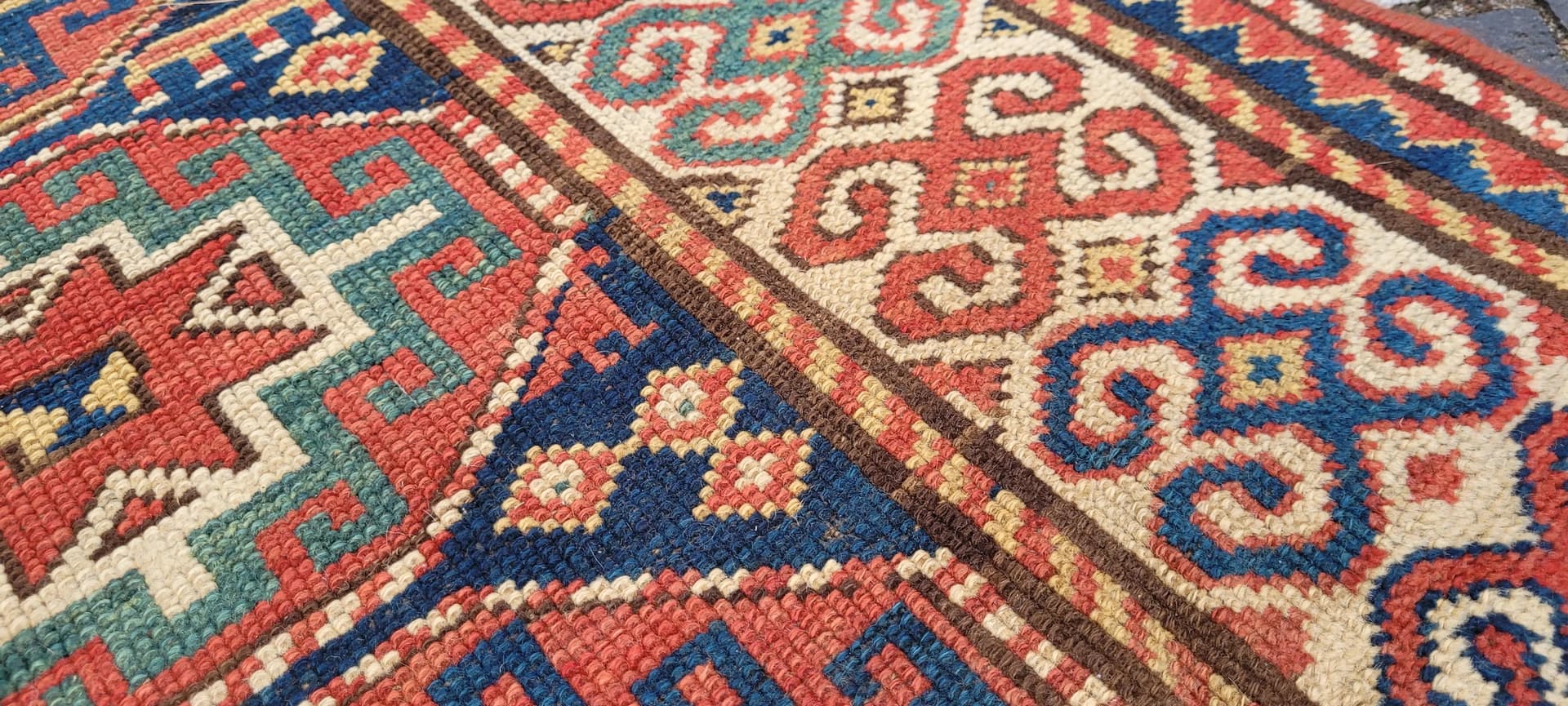 Dywan Kazak, 232x122 cm, czerwony, wełna, Azerbejdżan, XIX w. - 88498