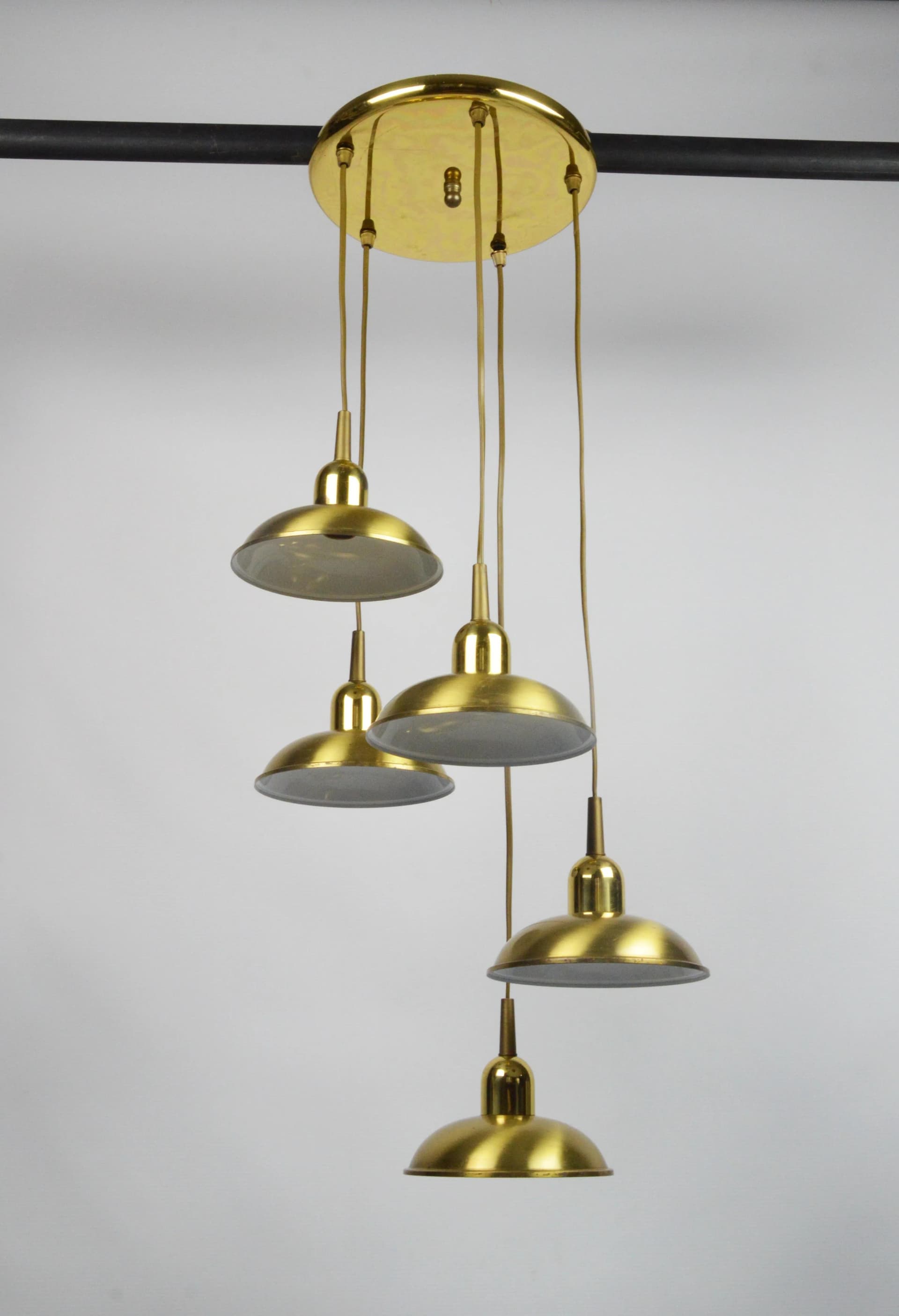 Lampa kaskadowa, złoty, metal, Polska, lata 80. - 85888