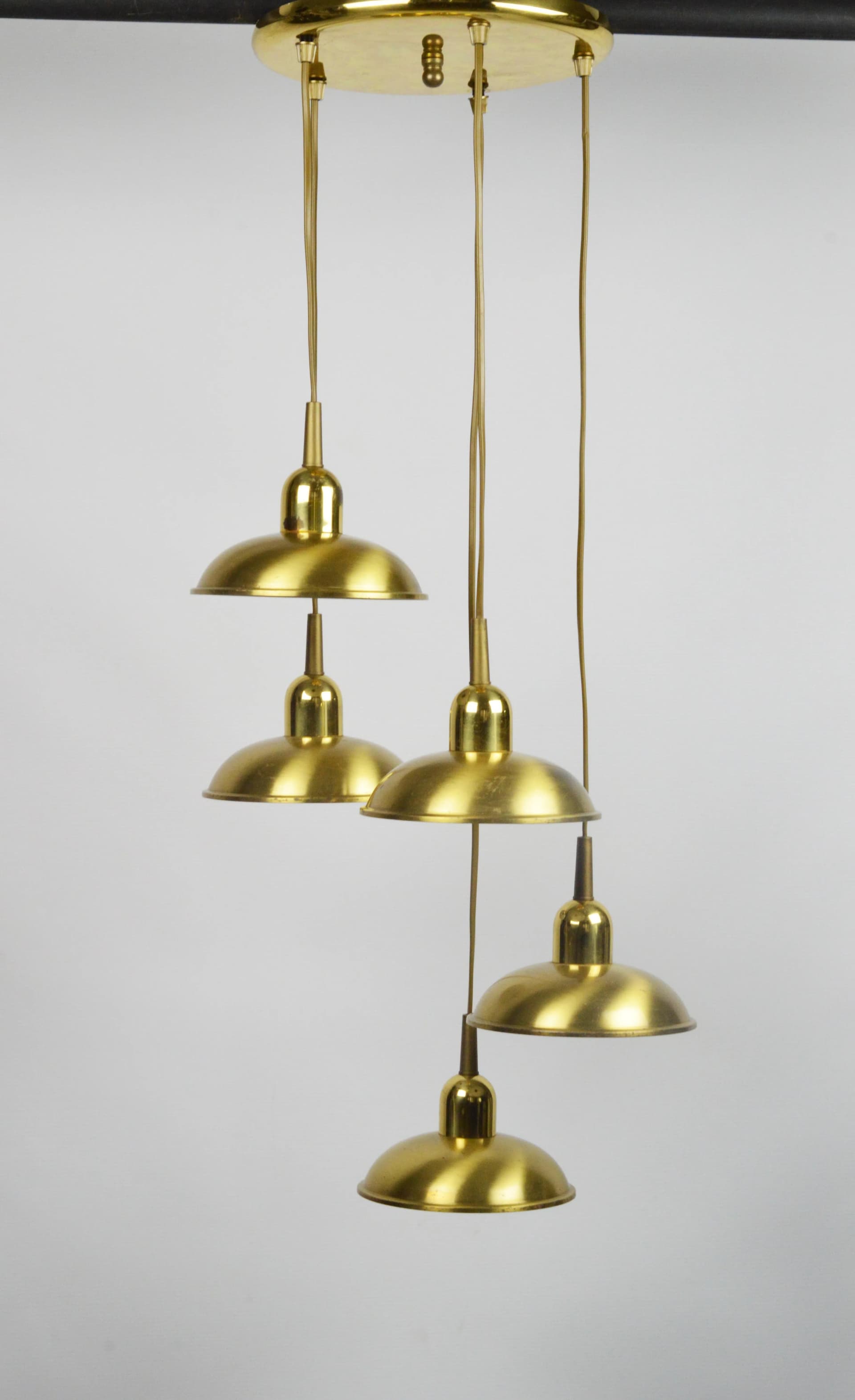 Lampa kaskadowa, złoty, metal, Polska, lata 80. - 85891