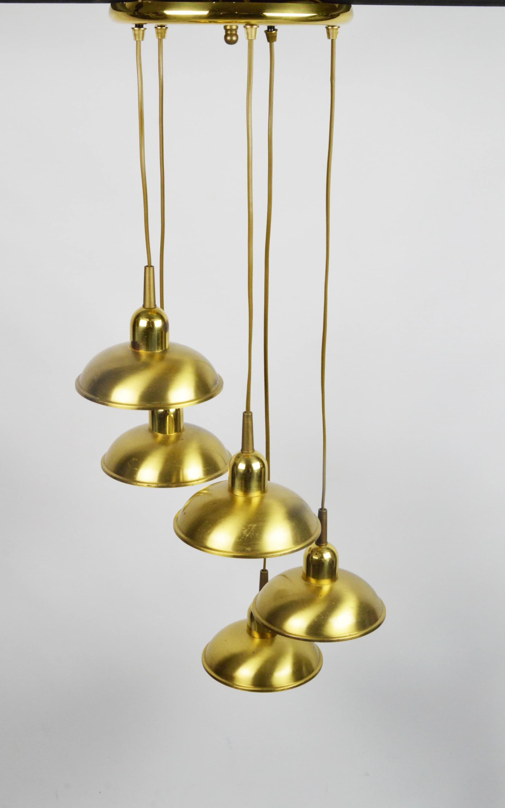 Lampa kaskadowa, złoty, metal, Polska, lata 80. - 85895