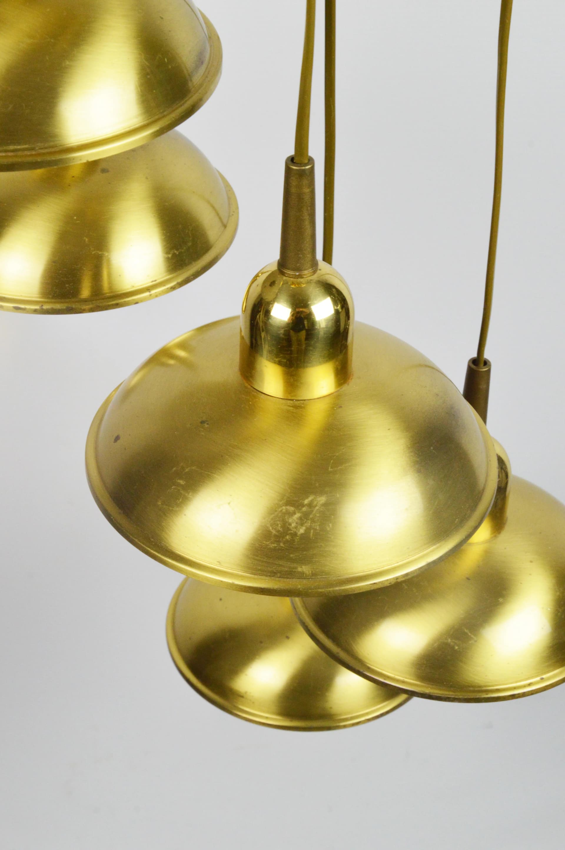 Lampa kaskadowa, złoty, metal, Polska, lata 80. - 85893