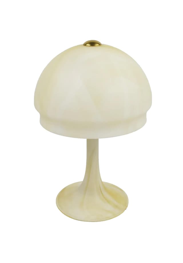 Lampa stołowa Space Age, szkło marmurkowe kremowe, Polska, lata 70. - WYMIARY