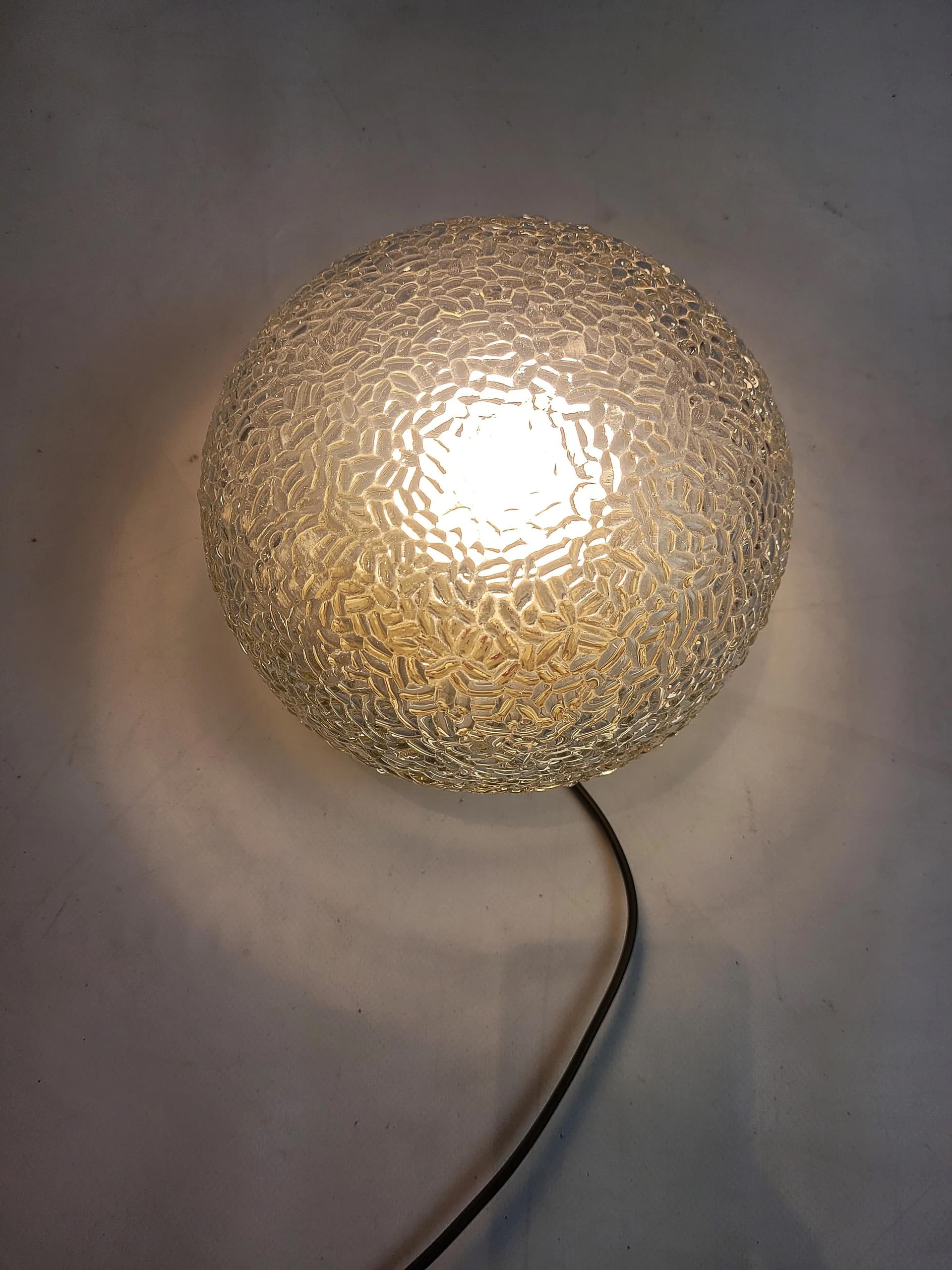 Ceiling light, transparent glass, Poland, 1970s. - 85823