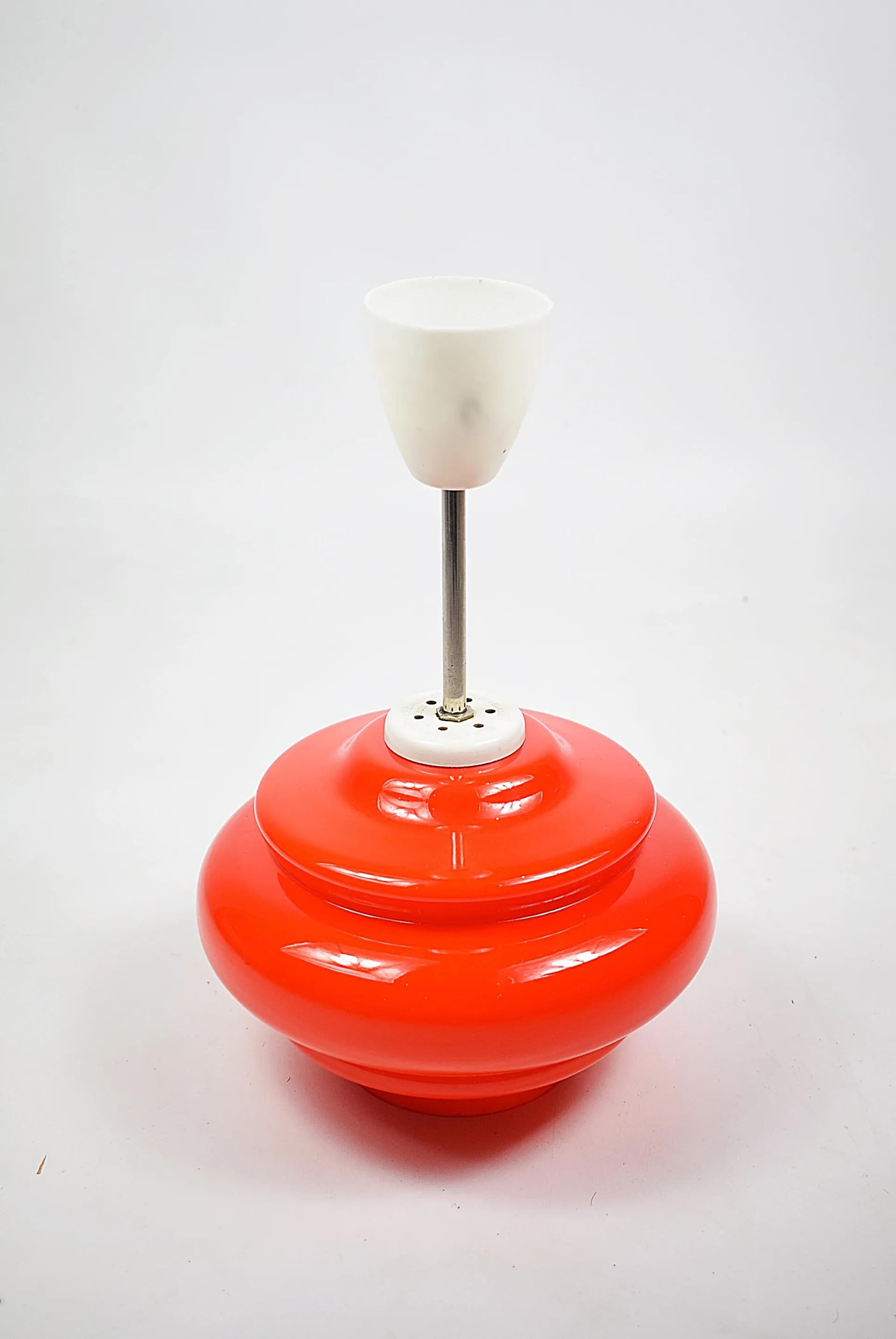 Lampa wisząca Space Age, szkło pomarańczowe, Polska, lata 70. - 85756