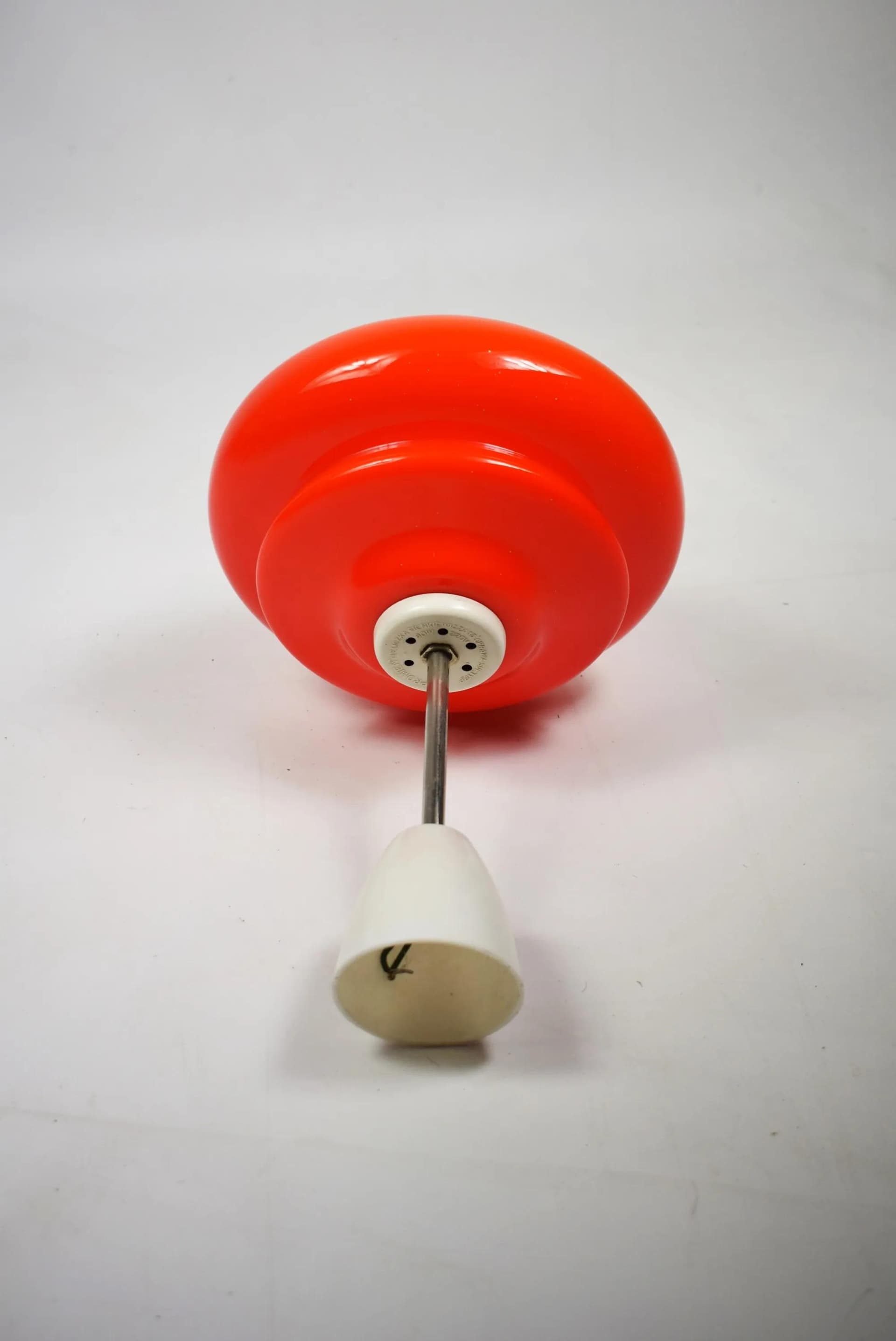 Lampa wisząca Space Age, szkło pomarańczowe, Polska, lata 70. - 85758