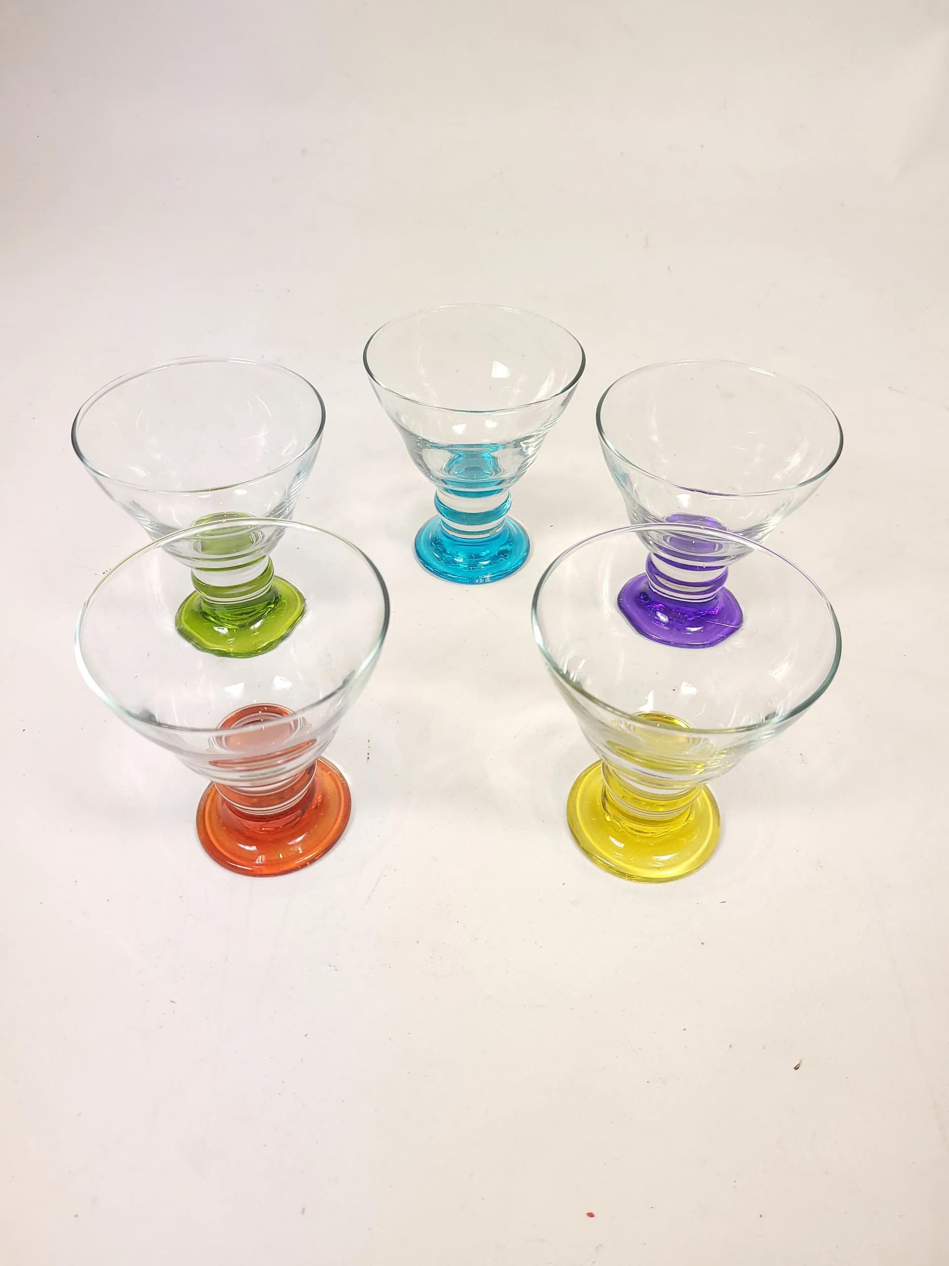 Zestaw kieliszków multikolor, szkło, Polska, lata 90. - 85750