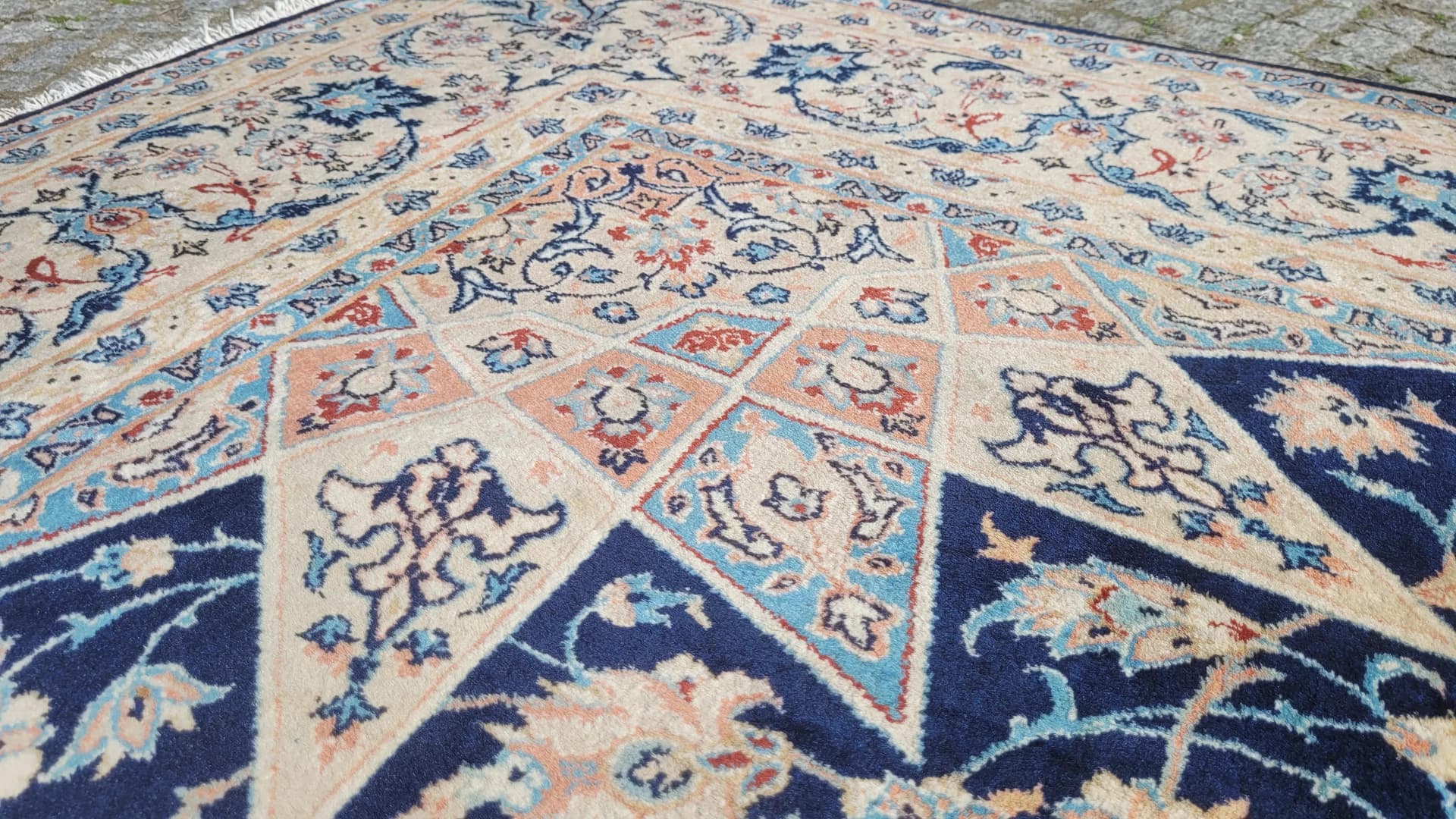 Dywan Meshed, 250x360 cm, granatowy, wełna, Iran, początek XX w. - 88388
