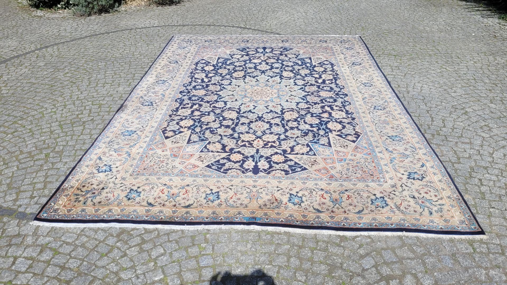 Dywan Meshed, 250x360 cm, granatowy, wełna, Iran, początek XX w. - 88390