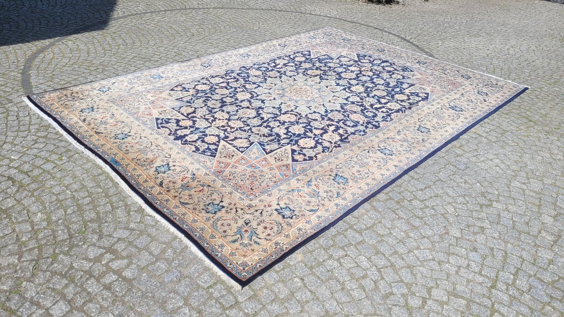 Dywan Meshed, 250x360 cm, granatowy, wełna, Iran, początek XX w. - 88387