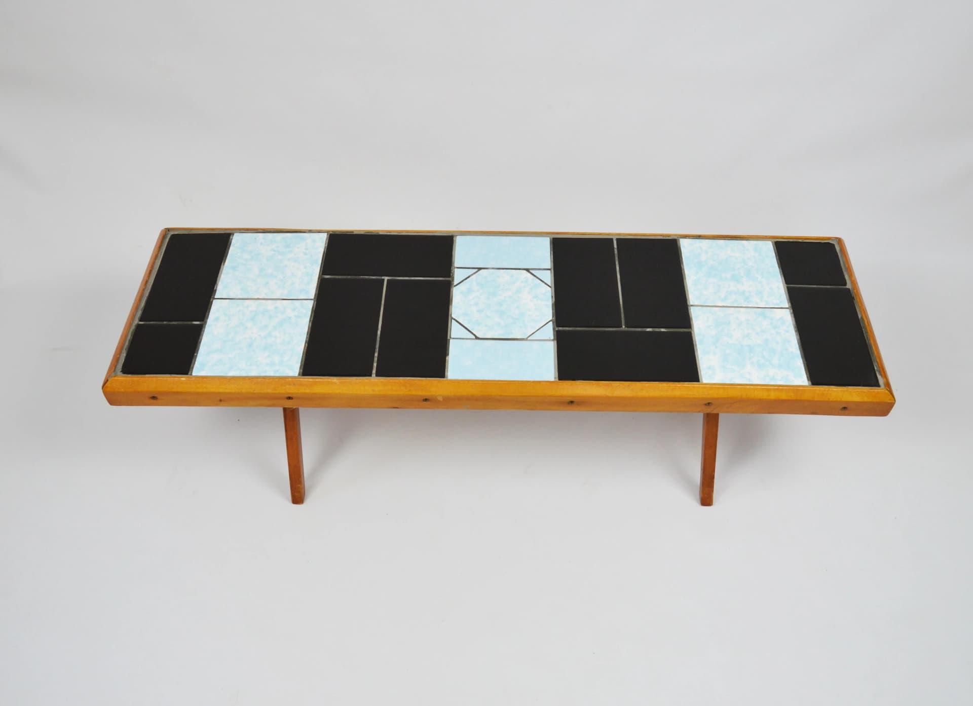 Coffee Table, black, ceramics, wood, Poland, 1970s. - 85733