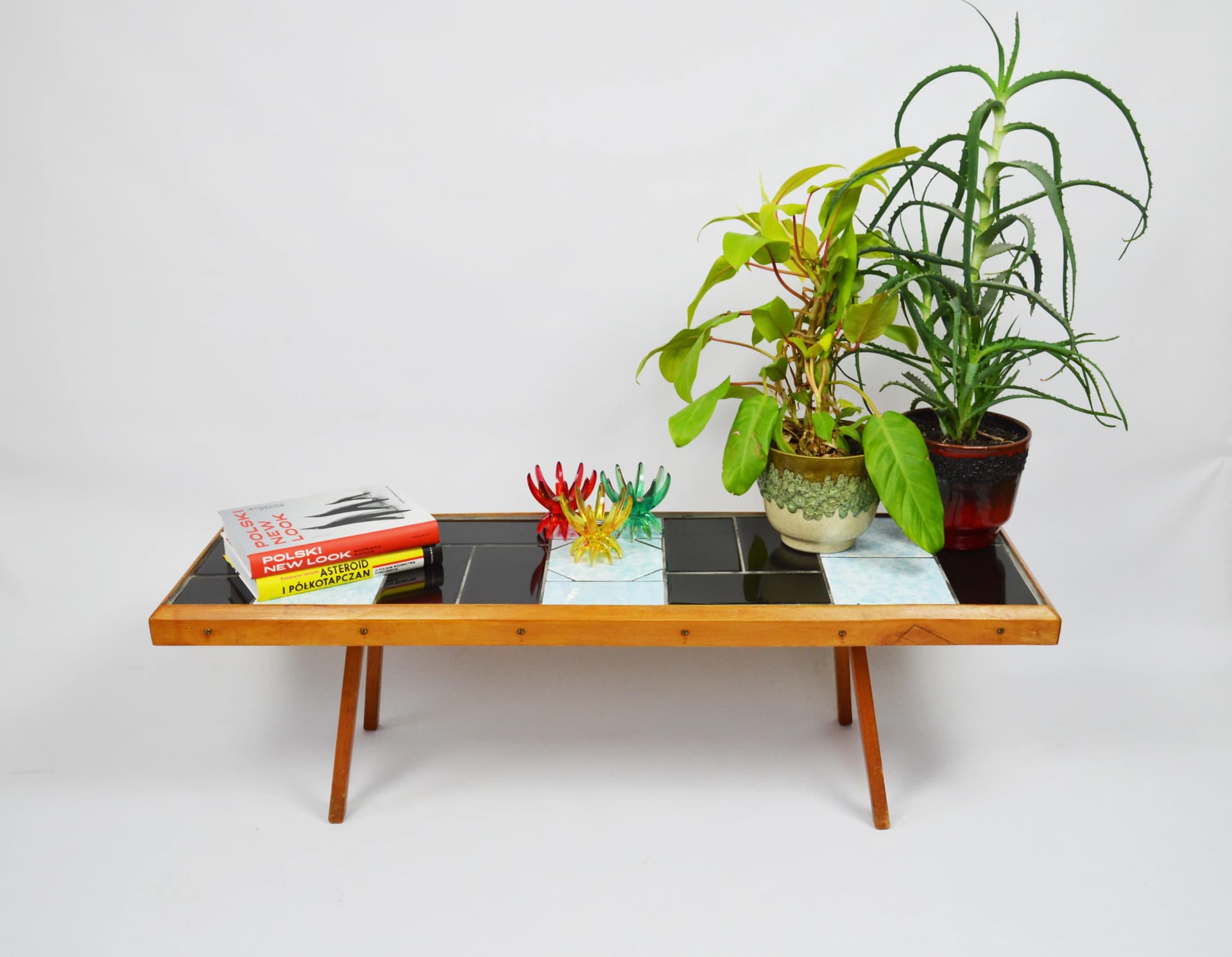 Coffee Table, black, ceramics, wood, Poland, 1970s. - 85739