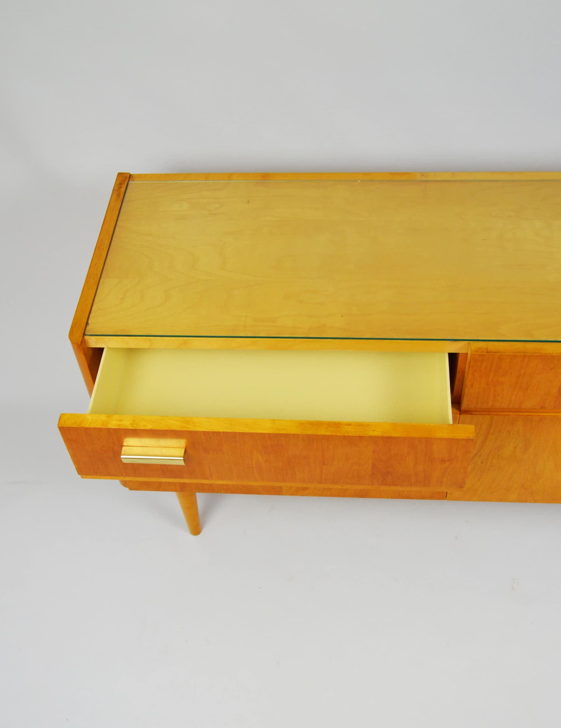 Komoda, brązowy jasny, drewno, Polska, lata 70. - 85720