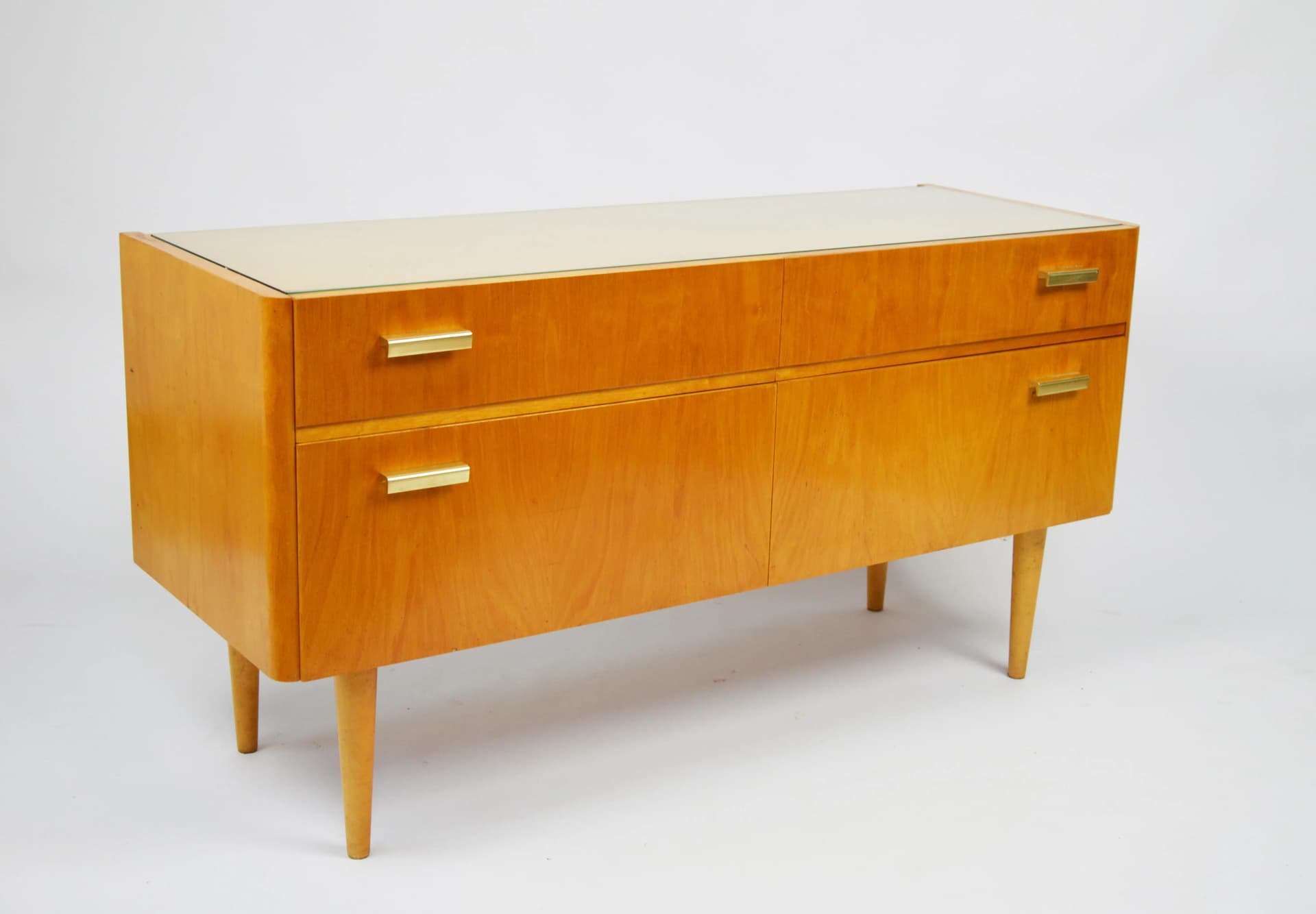 Komoda, brązowy jasny, drewno, Polska, lata 70. - 85718