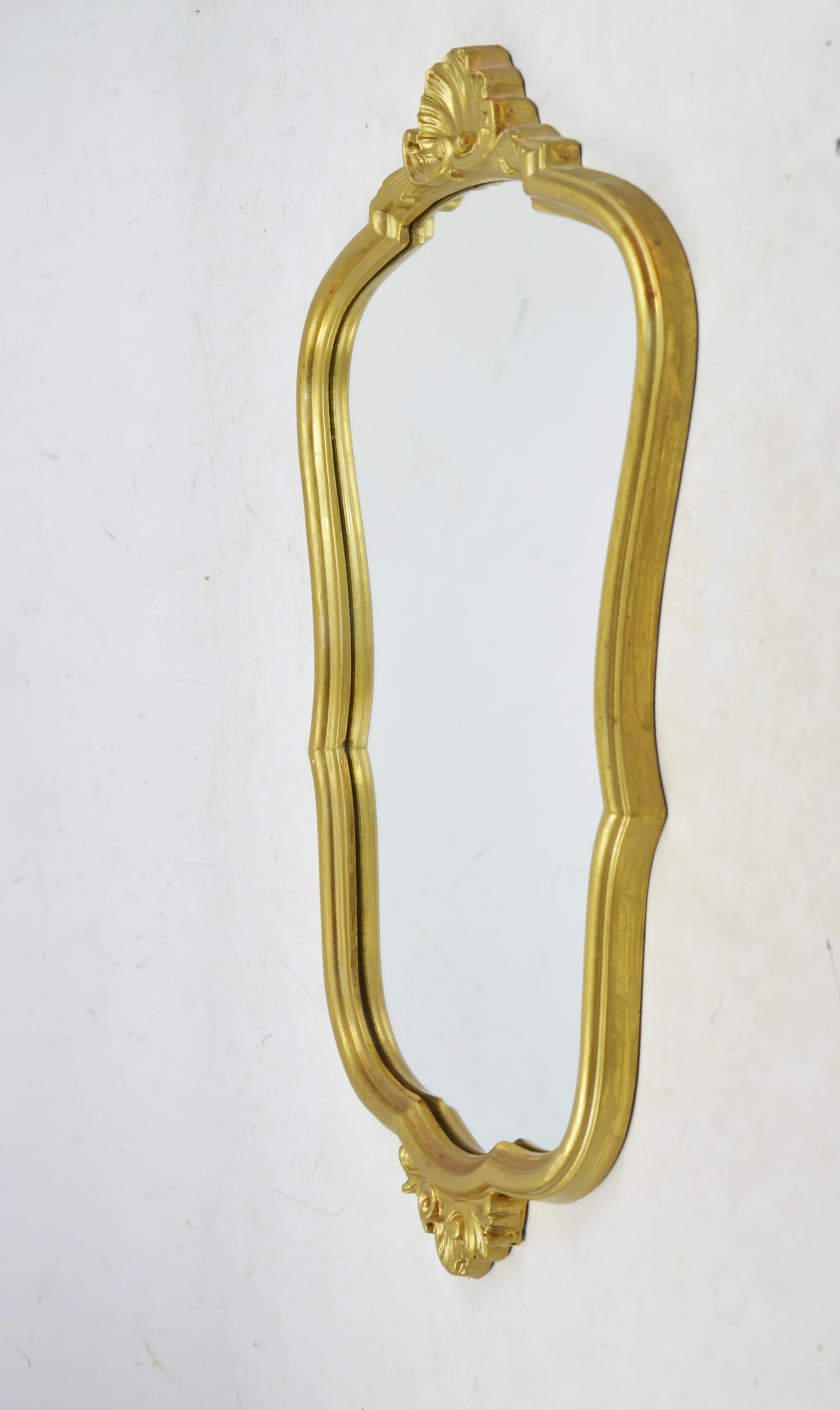 Wall mirror, rococo, golden wood, Poland, 1970s - 85704