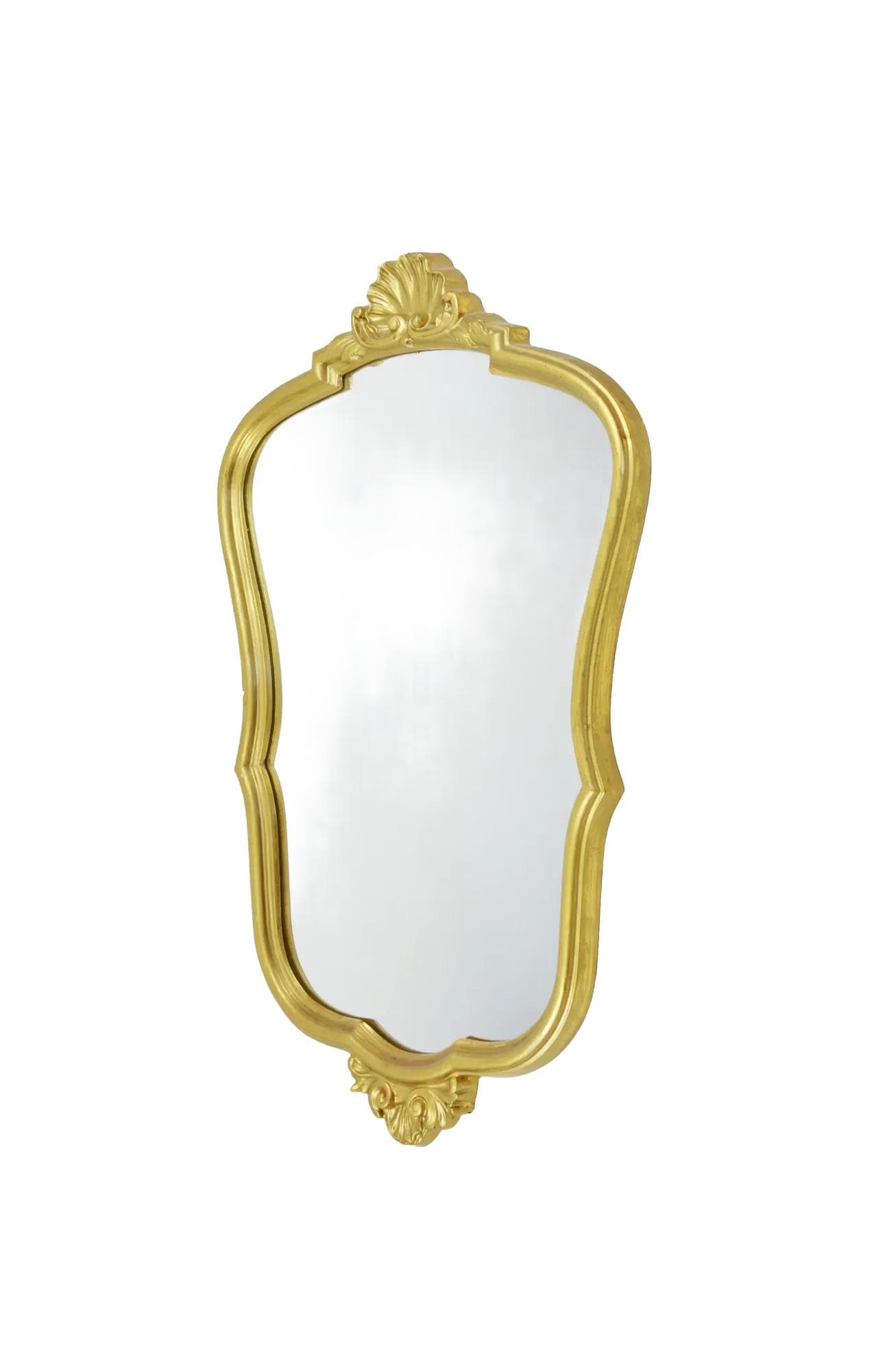 Wall mirror, rococo, golden wood, Poland, 1970s