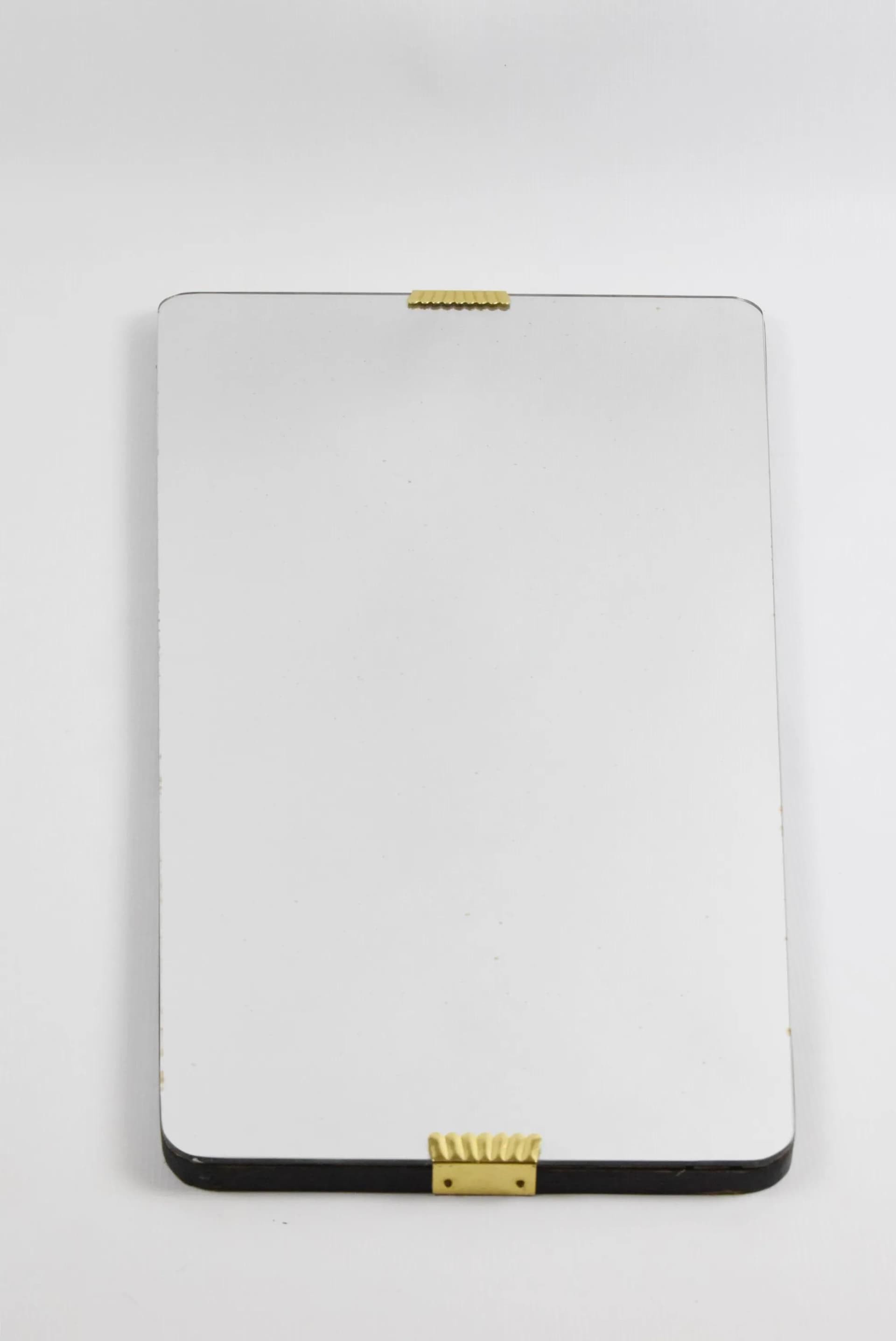 Wall mirror, dark brown wood, Germany, 1960s - 85700