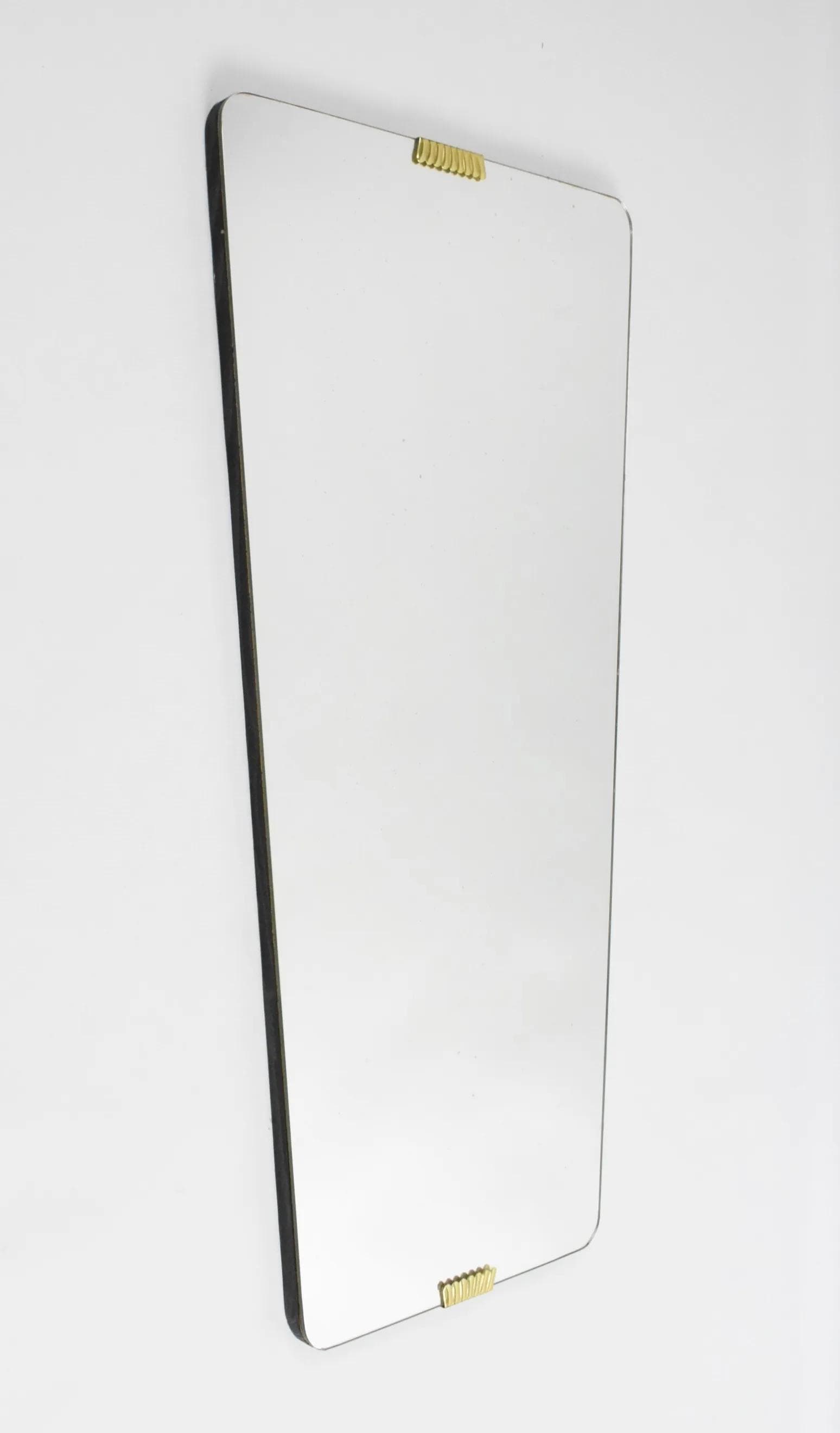 Wall mirror, dark brown wood, Germany, 1960s - 85697