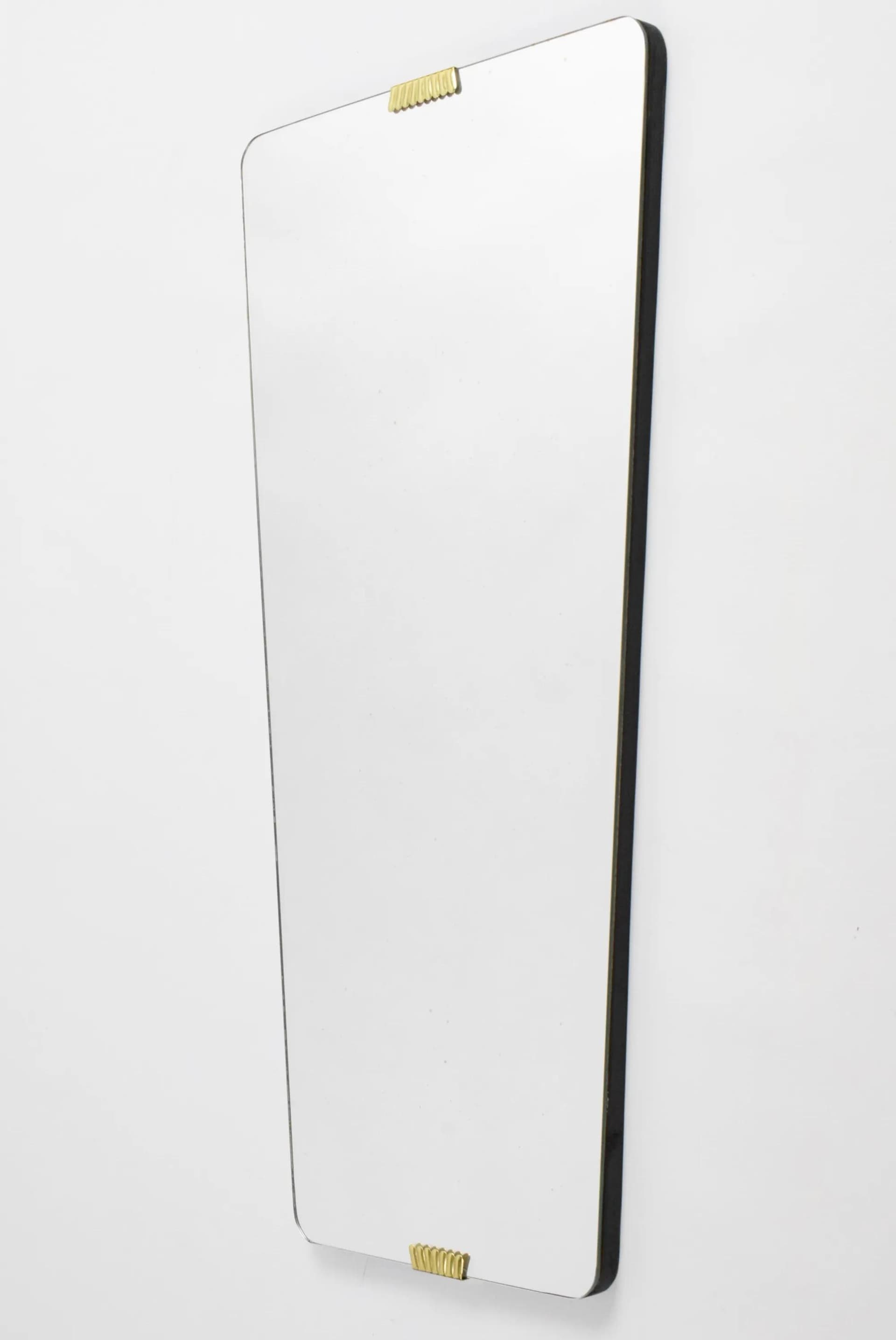 Wall mirror, dark brown wood, Germany, 1960s - 85696