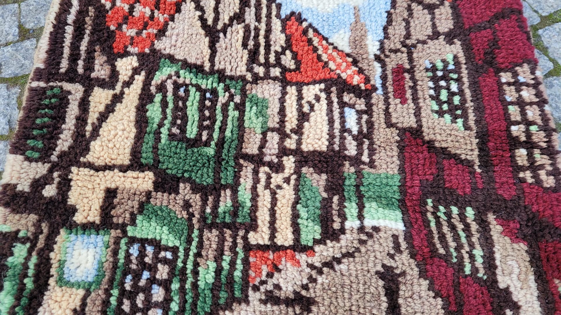 Kilim tapestry, beige, wool, Sweden, 1970s, 100x70cm - 88377