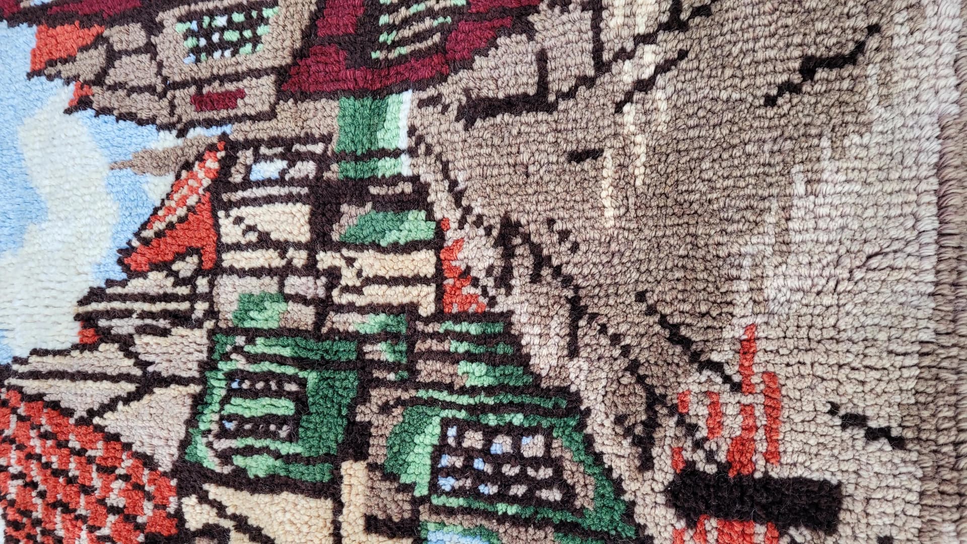 Kilim tapestry, beige, wool, Sweden, 1970s, 100x70cm - 88382