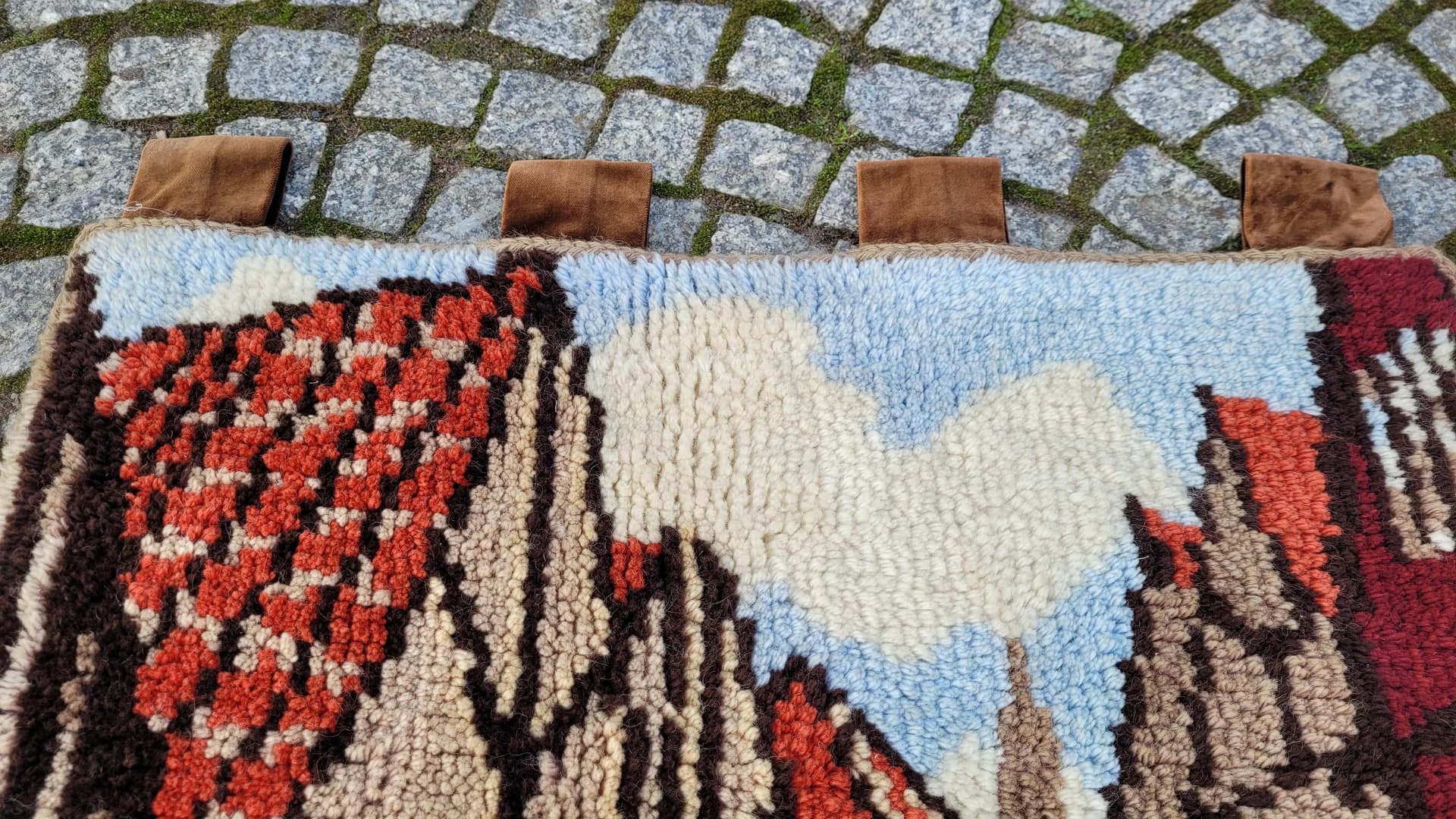 Kilim tapestry, beige, wool, Sweden, 1970s, 100x70cm - 88379