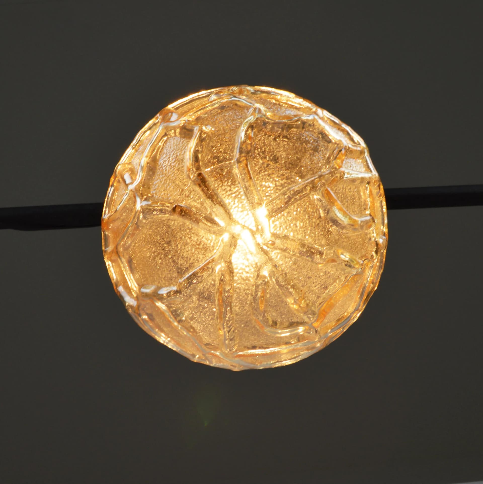 Pendant lamp, golden glass, Germany, 1970s. - 85631