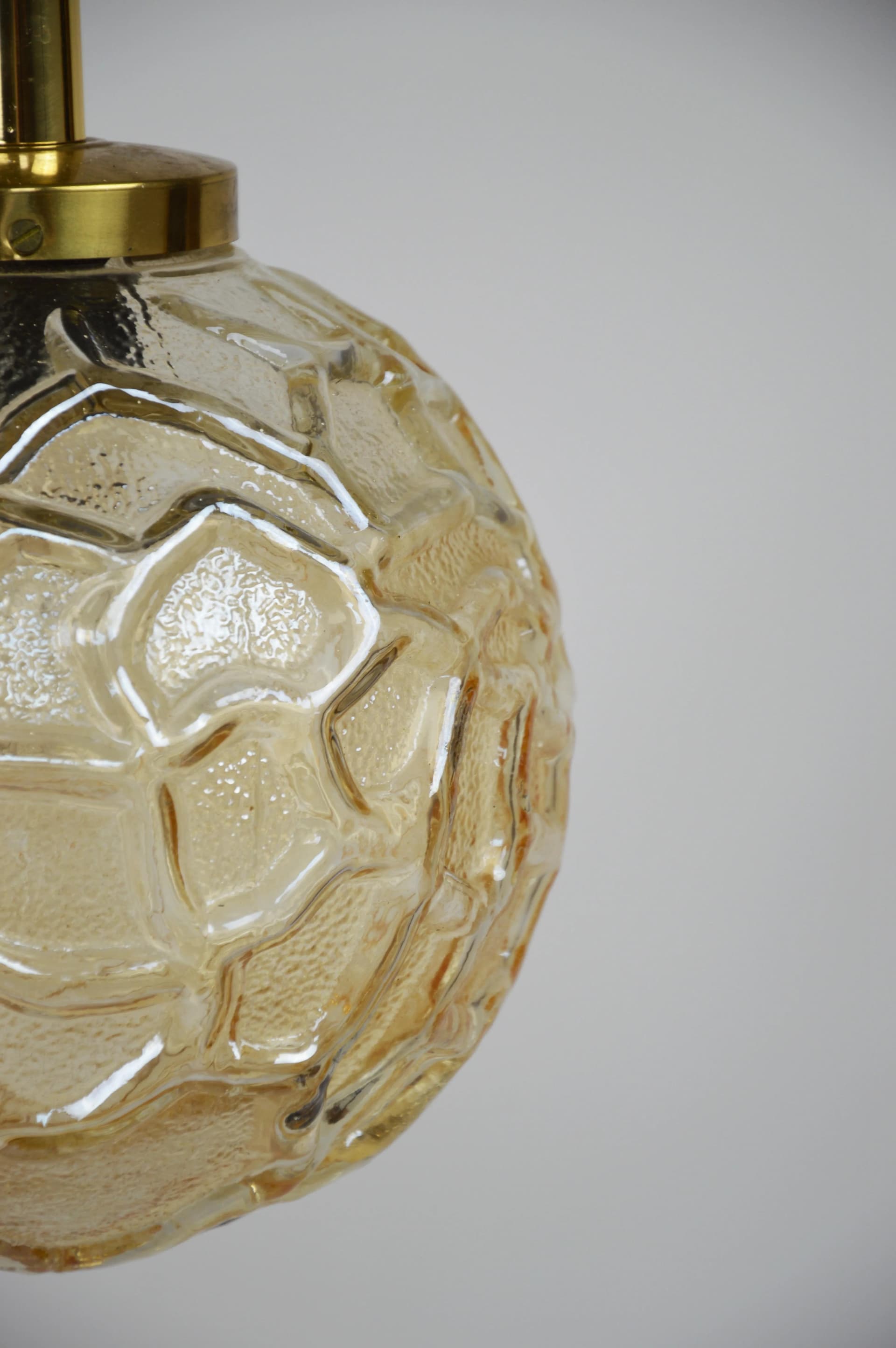 Pendant lamp, golden glass, Germany, 1970s. - 85629