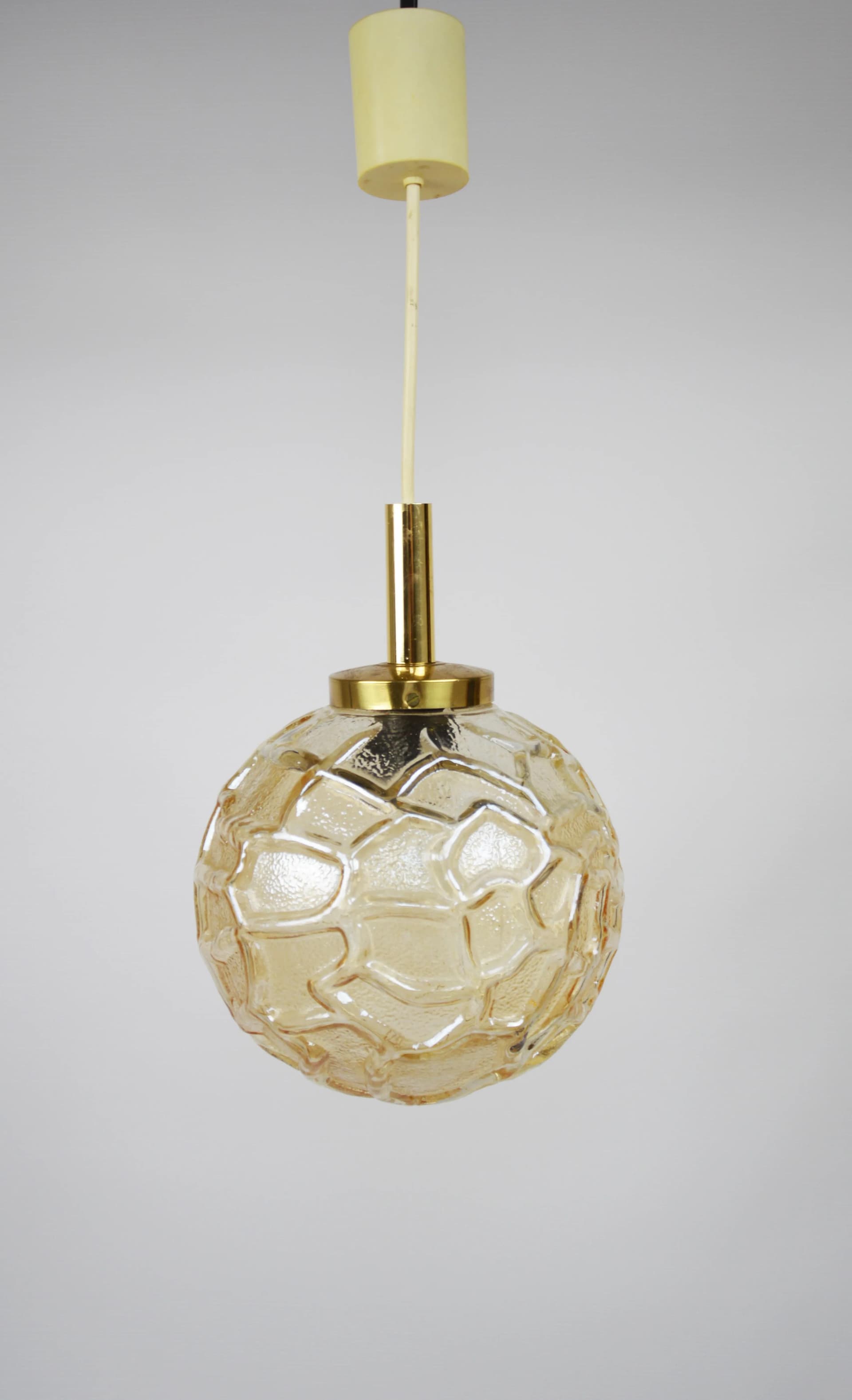 Pendant lamp, golden glass, Germany, 1970s. - 85626
