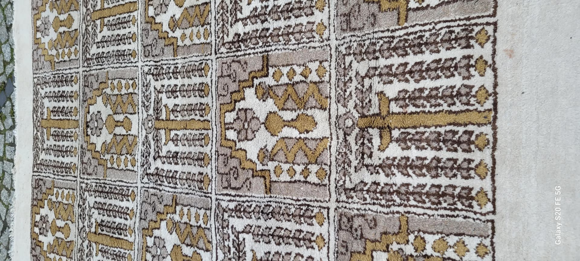 Dywan kwateralny, beżowy, wełna, Tunezja, lata 60. - 88336