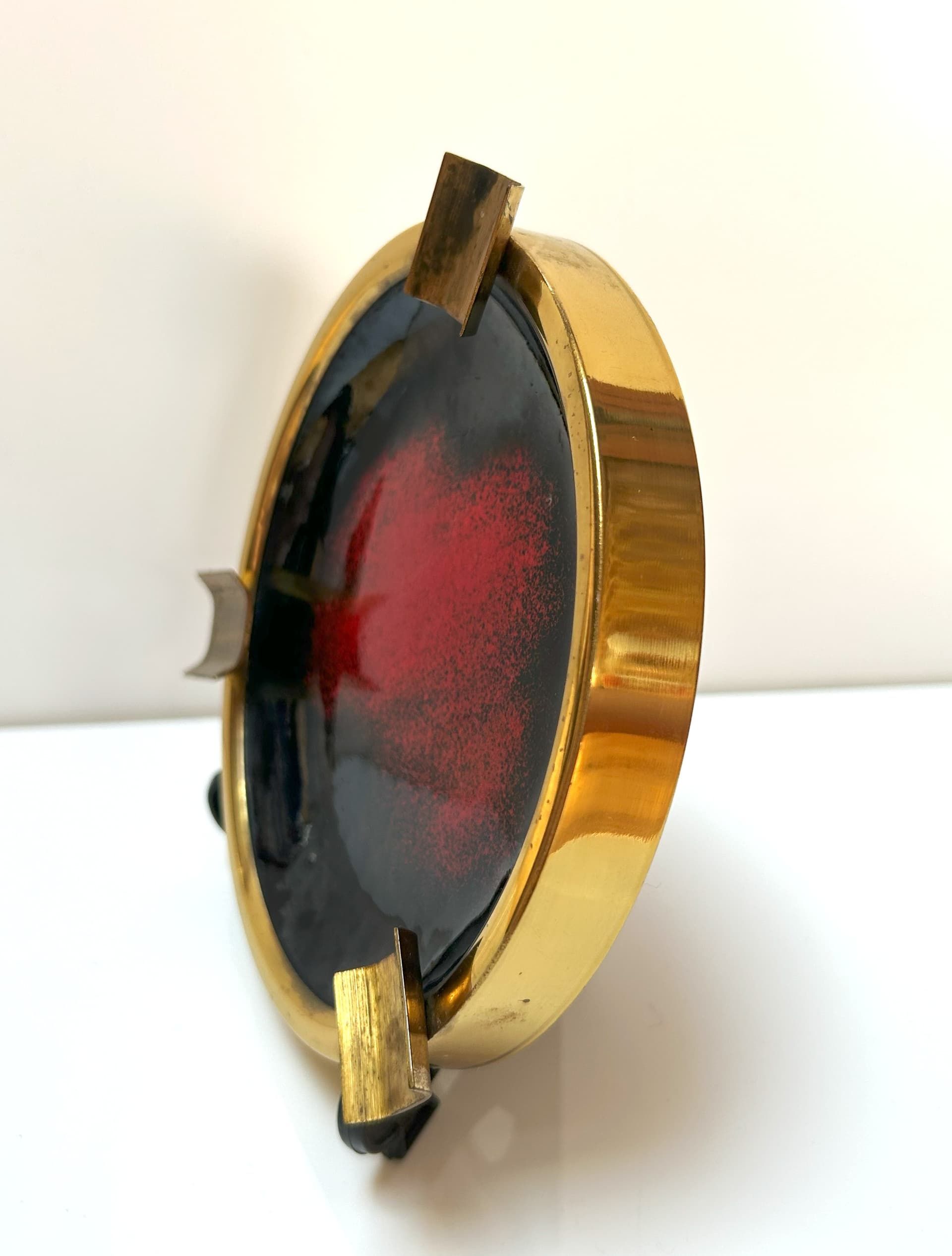 Popielniczka Space Age, mosiądz czarny, Niemcy, lata 70. - 6821