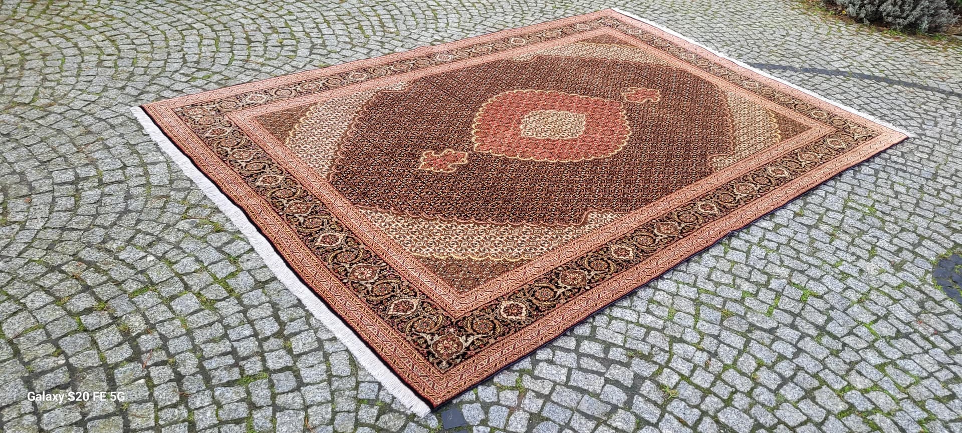 Dywan Tabriz Mahi 200x305cm, brązowy, wełna, Iran - 88315