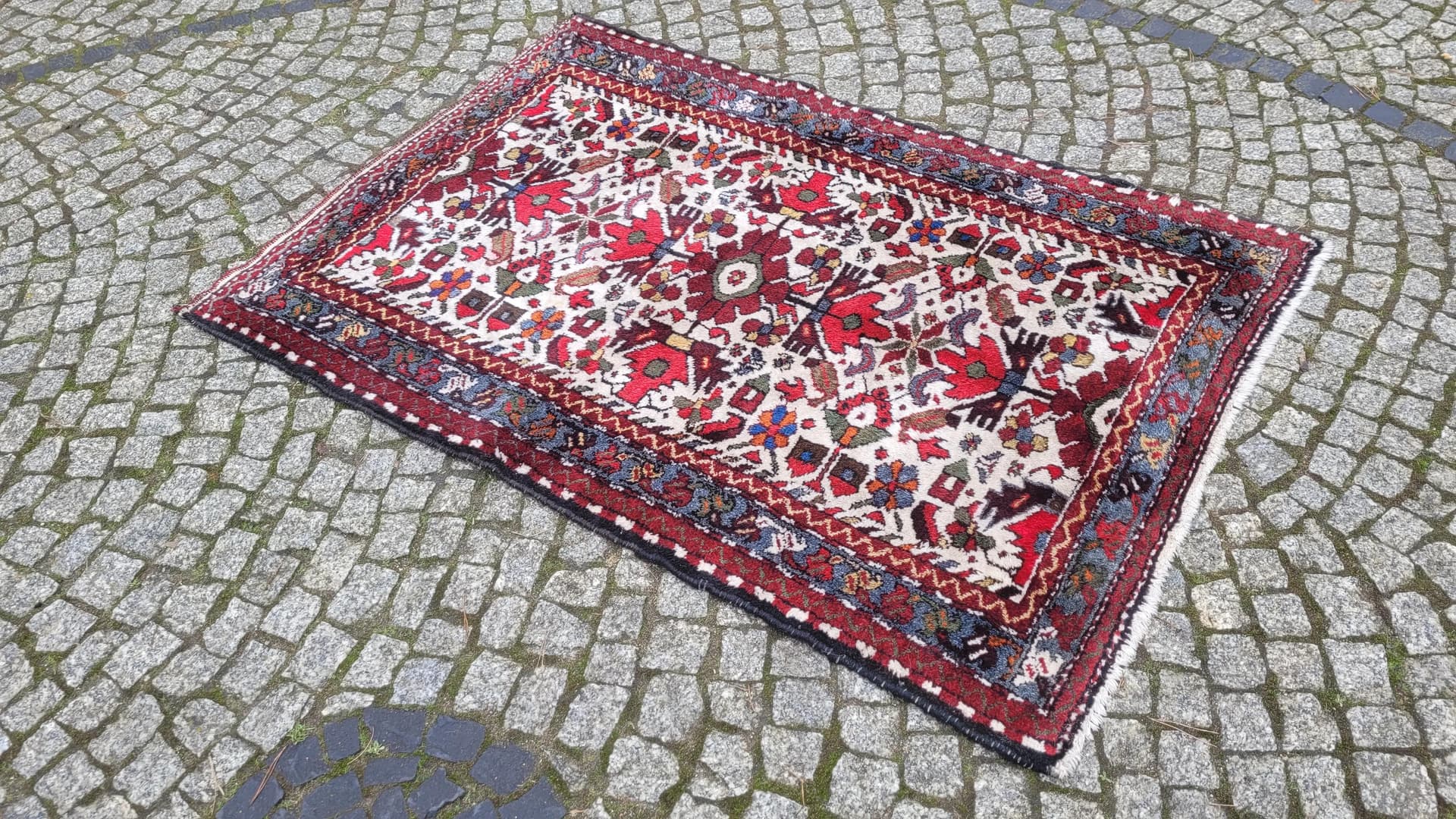 Dywan Hamadan 155x105 cm, czerwony, wełna, Iran - 88306