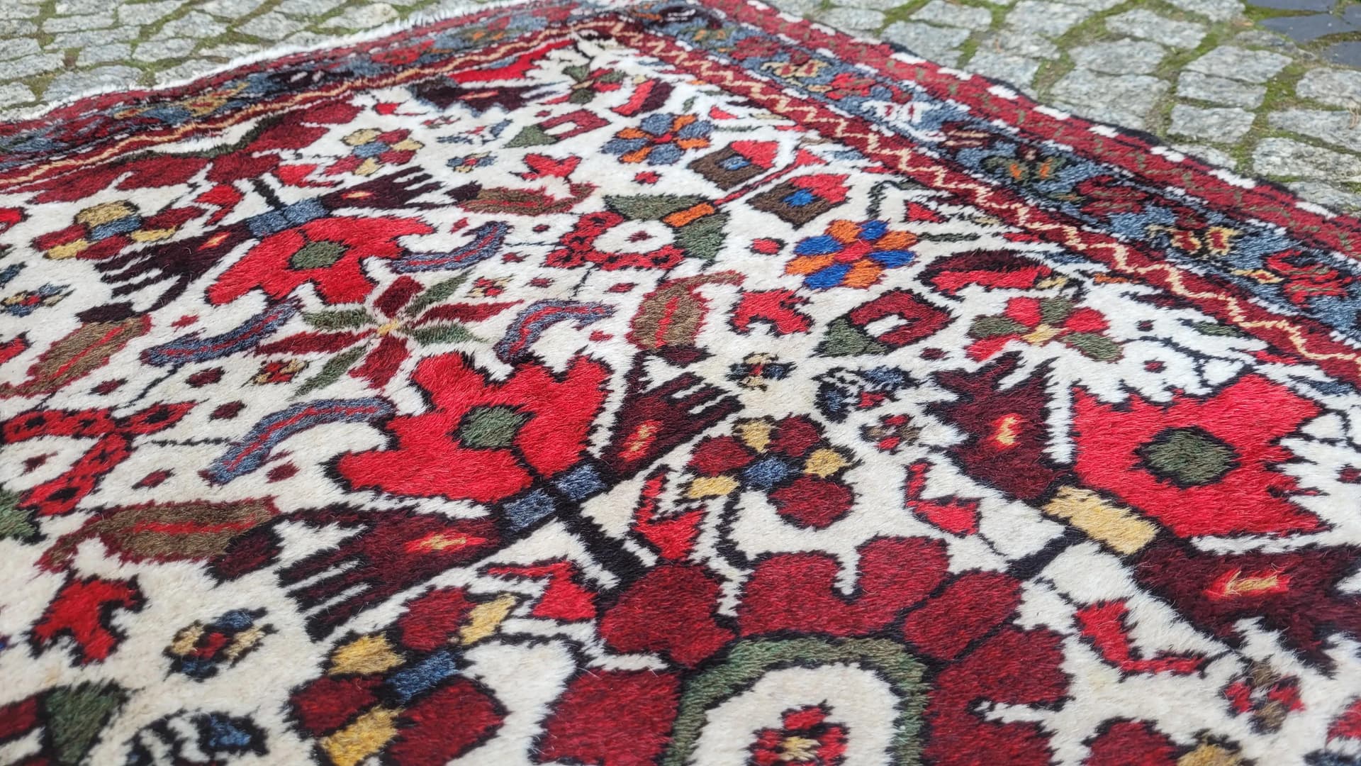 Dywan Hamadan 155x105 cm, czerwony, wełna, Iran - 88310