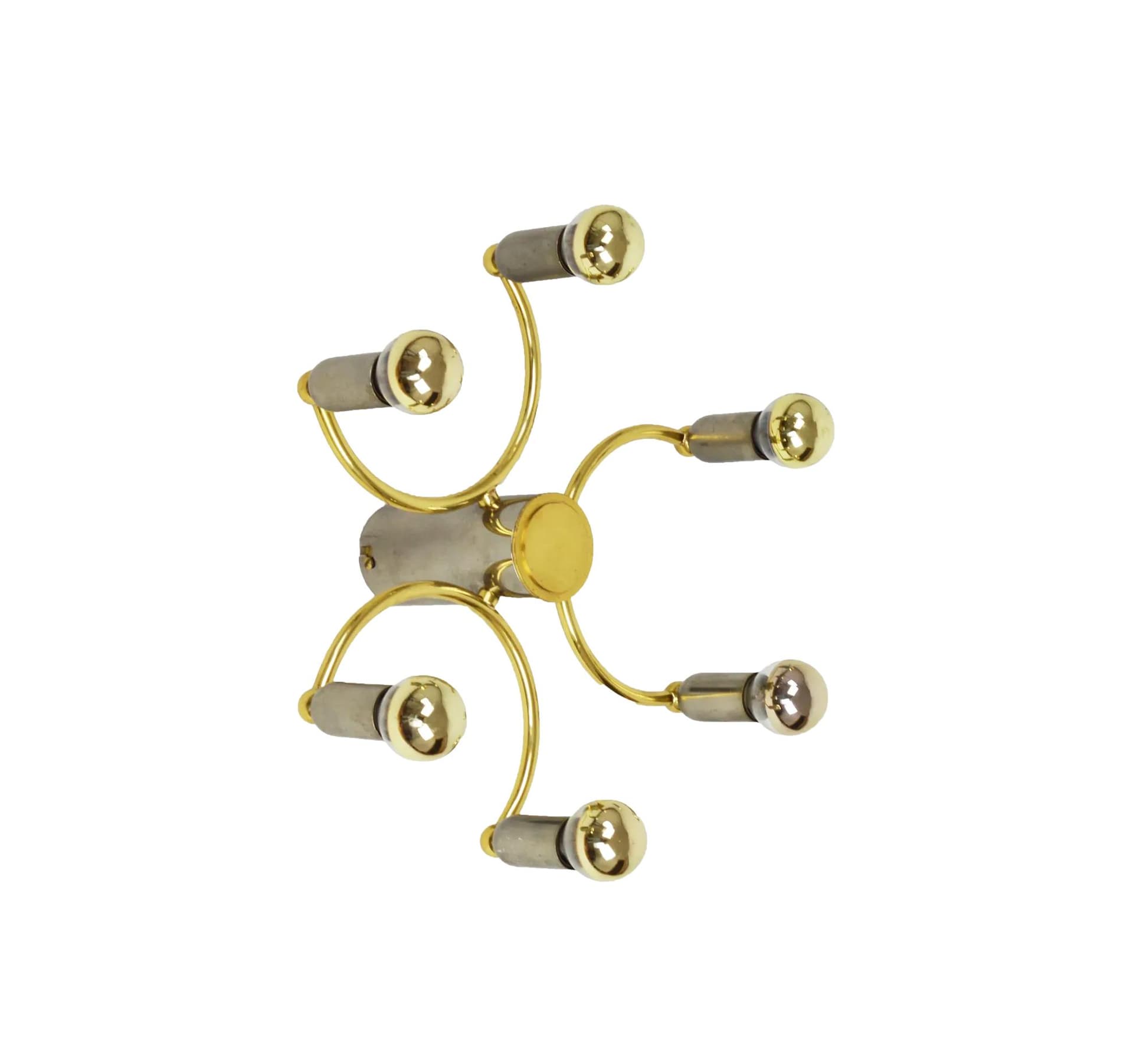 Lampa sufitowa Leola, metal złoty srebrny, lata 70.