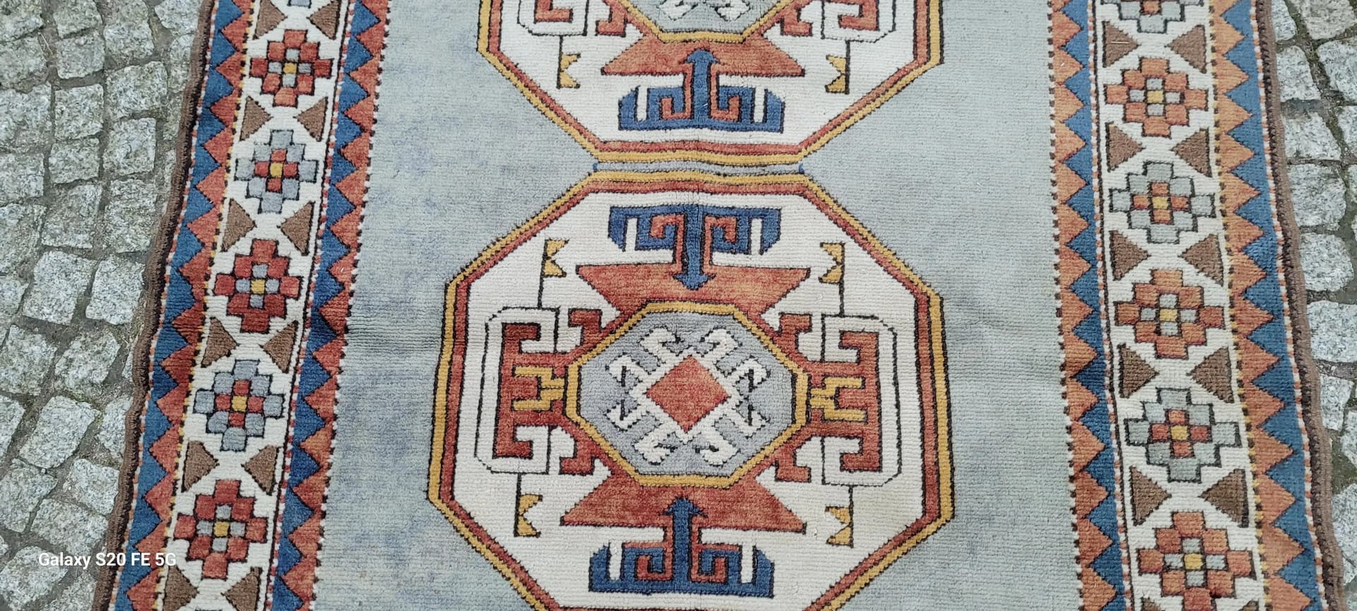 Dywan Kazak, 133x210 cm, beżowy, wełna, Turcja, lata 60. - 88300