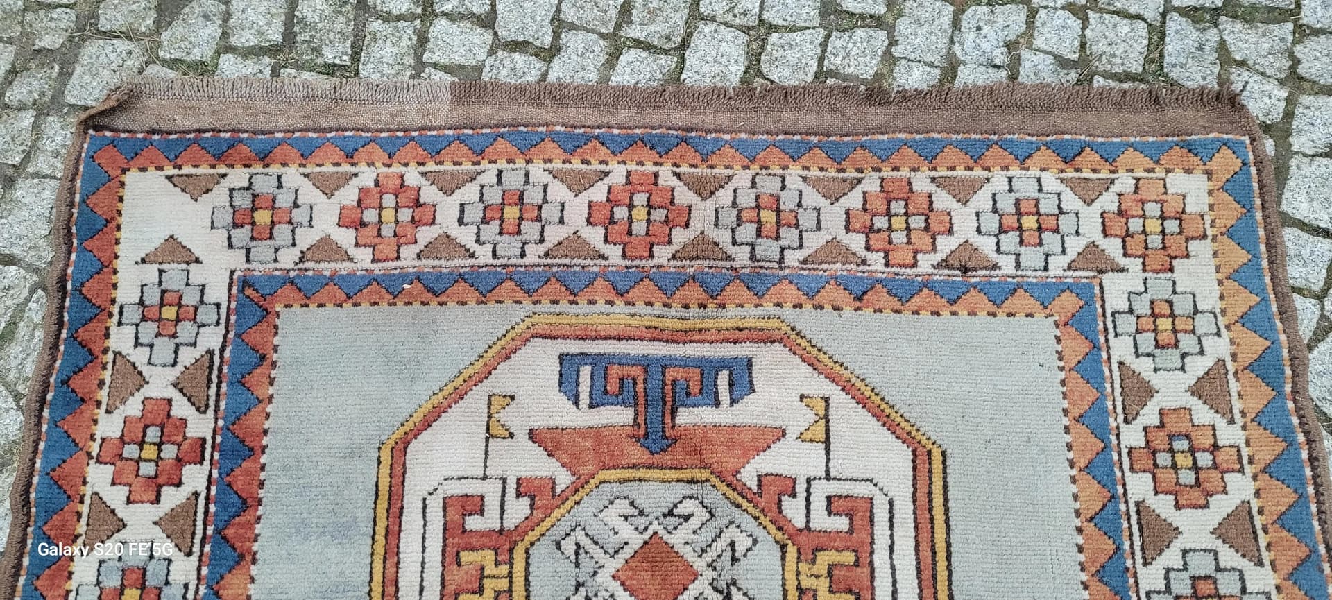 Dywan Kazak, 133x210 cm, beżowy, wełna, Turcja, lata 60. - 88302