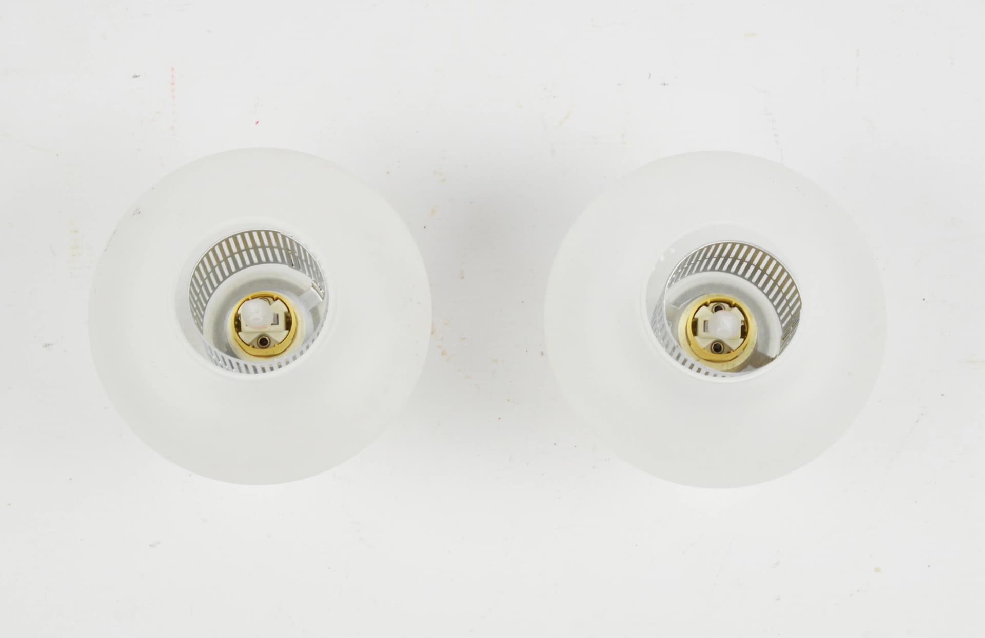 Para plafonów, mlecznobiały, szkło, stal, Belid, Szwecja, lata 80. - 85525