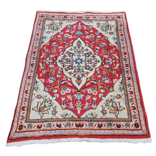 Dywan Keshan 73x105 cm, czerwony, wełna, Iran - WYMIARY