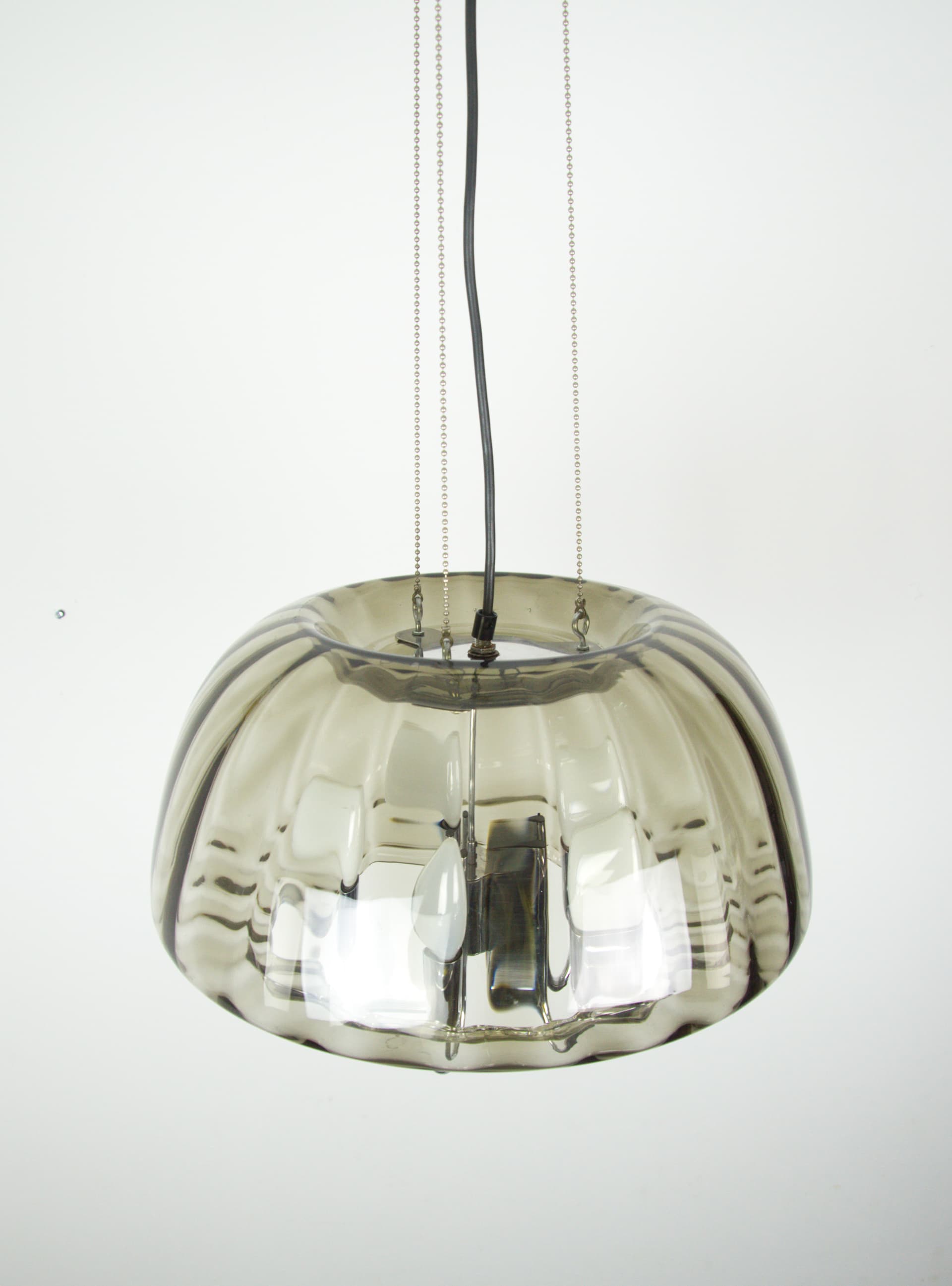 Żyrandol Limburg, szkło szare, Limburg, Niemcy, lata 70. - 85481