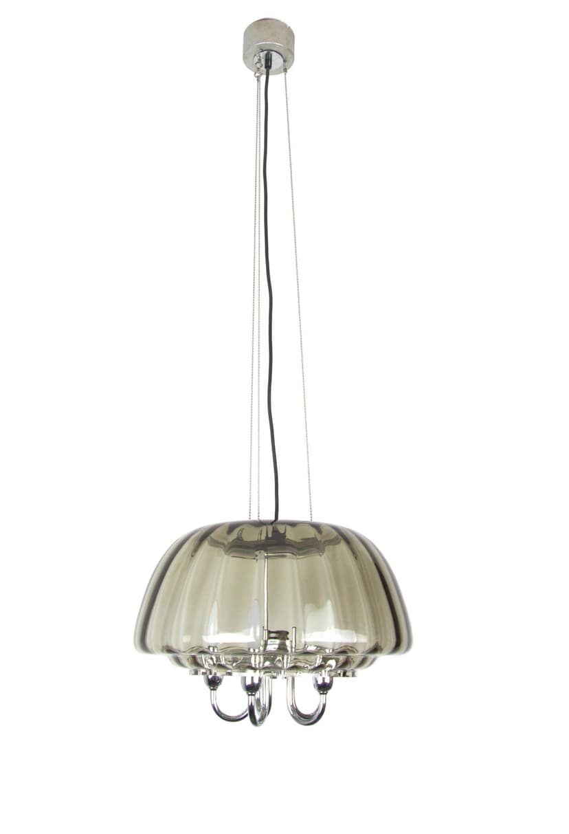 Żyrandol Limburg, szkło szare, Limburg, Niemcy, lata 70.