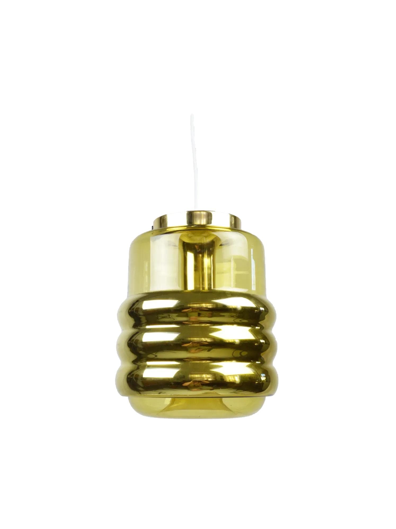 Lampa wisząca, złota, szkło, Peill & Putzler, Niemcy, lata 70.