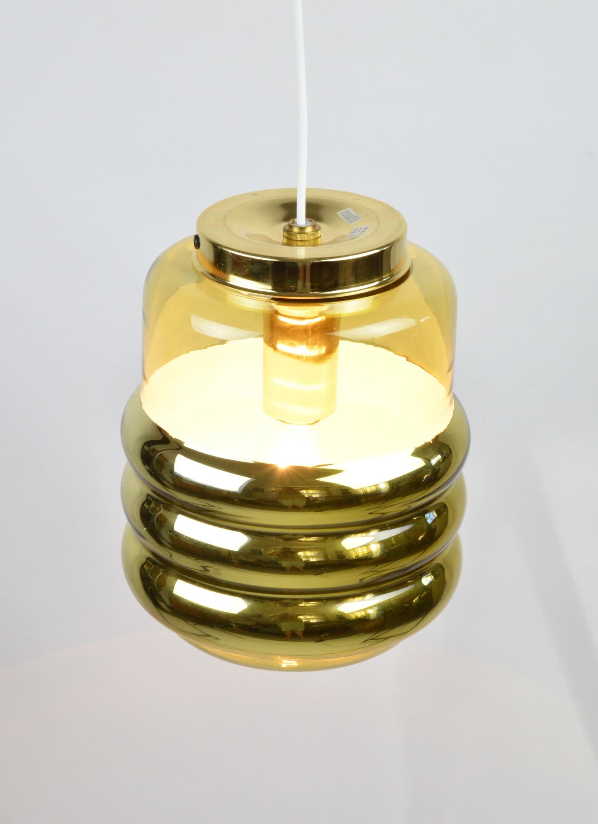 Lampa wisząca, złota, szkło, Peill & Putzler, Niemcy, lata 70. - 85476